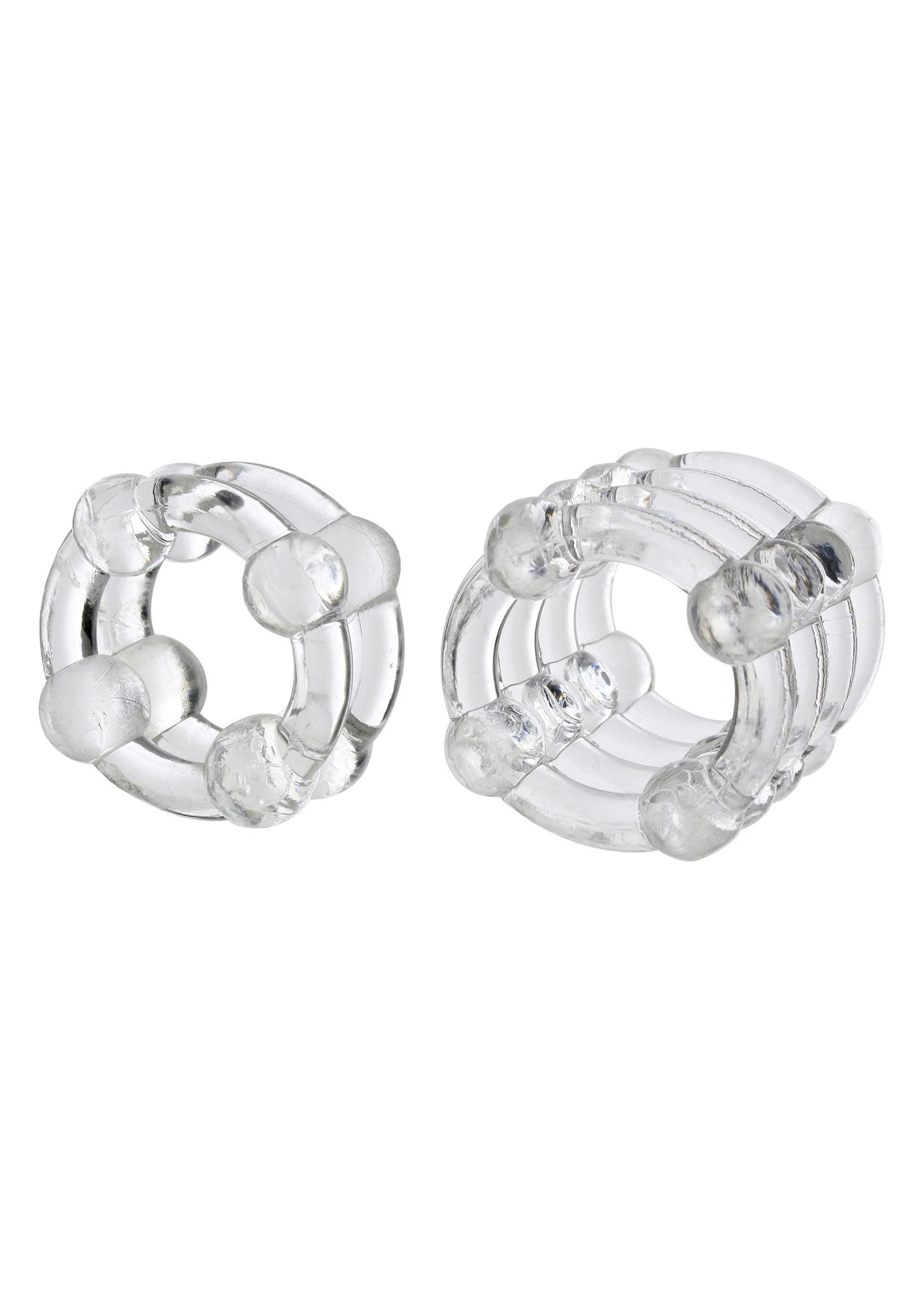 Set doorzichtige enhancer ringen met noppen, stretch, transparant