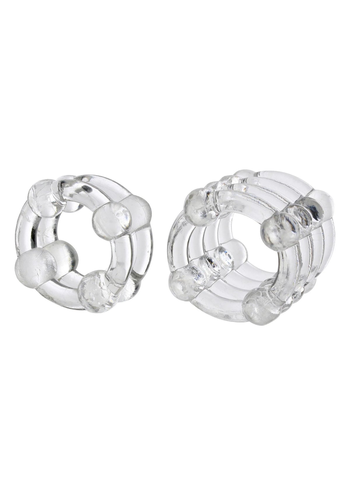 Set doorzichtige enhancer ringen met noppen, stretch, transparant