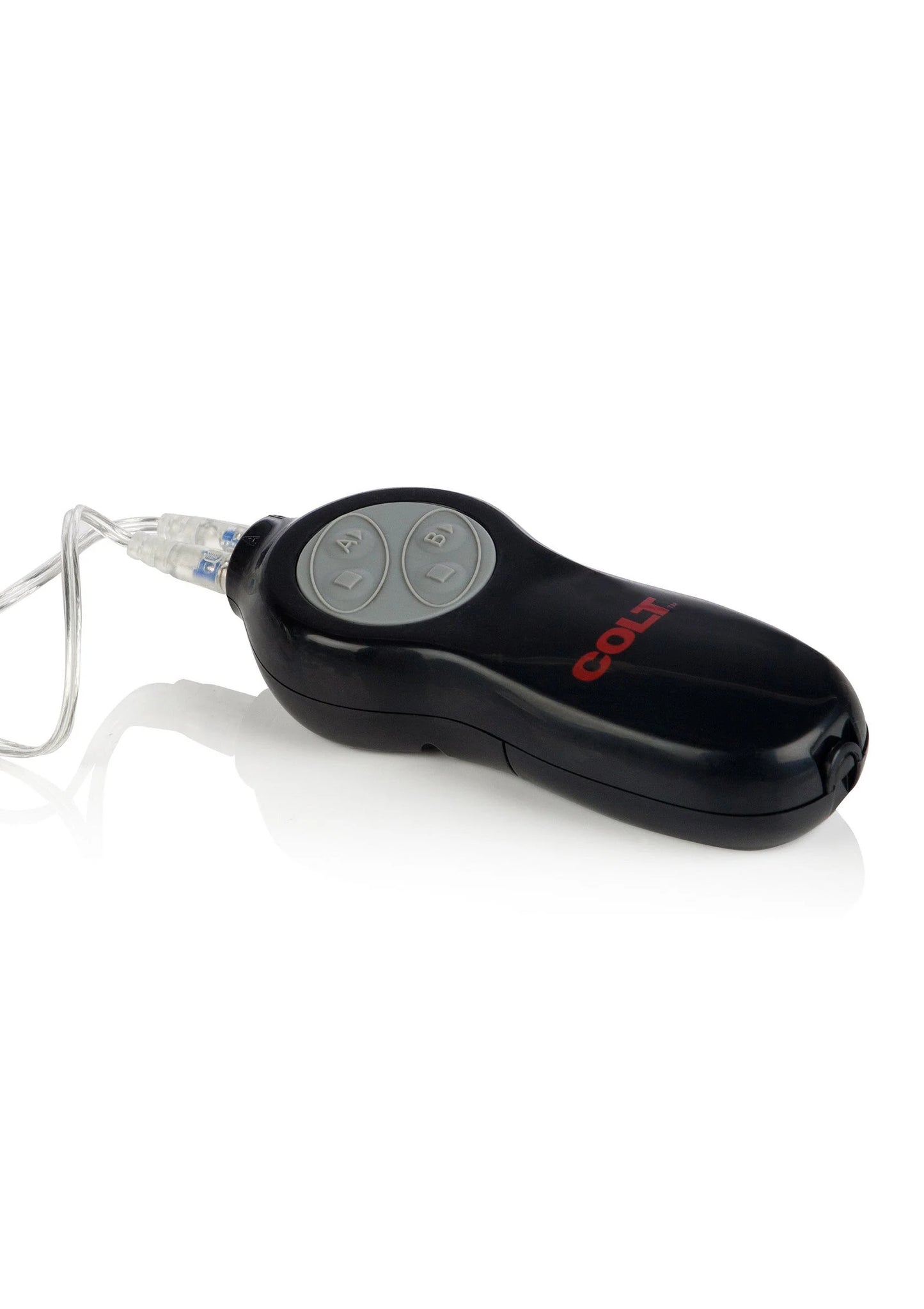 Zwarte bedieningsunit van dubbele vibrator met snoer en ronde knoppen