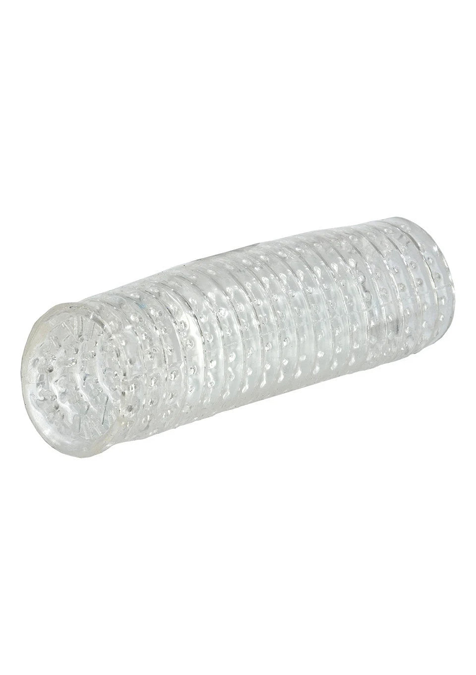 Transparante cilindrische handstroker met duidelijke ribbels