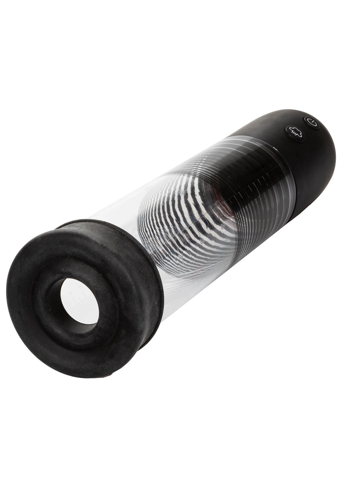 Transparante pompcilinder met zwart siliconen ring/zuigmonduiteinde, CalExotics