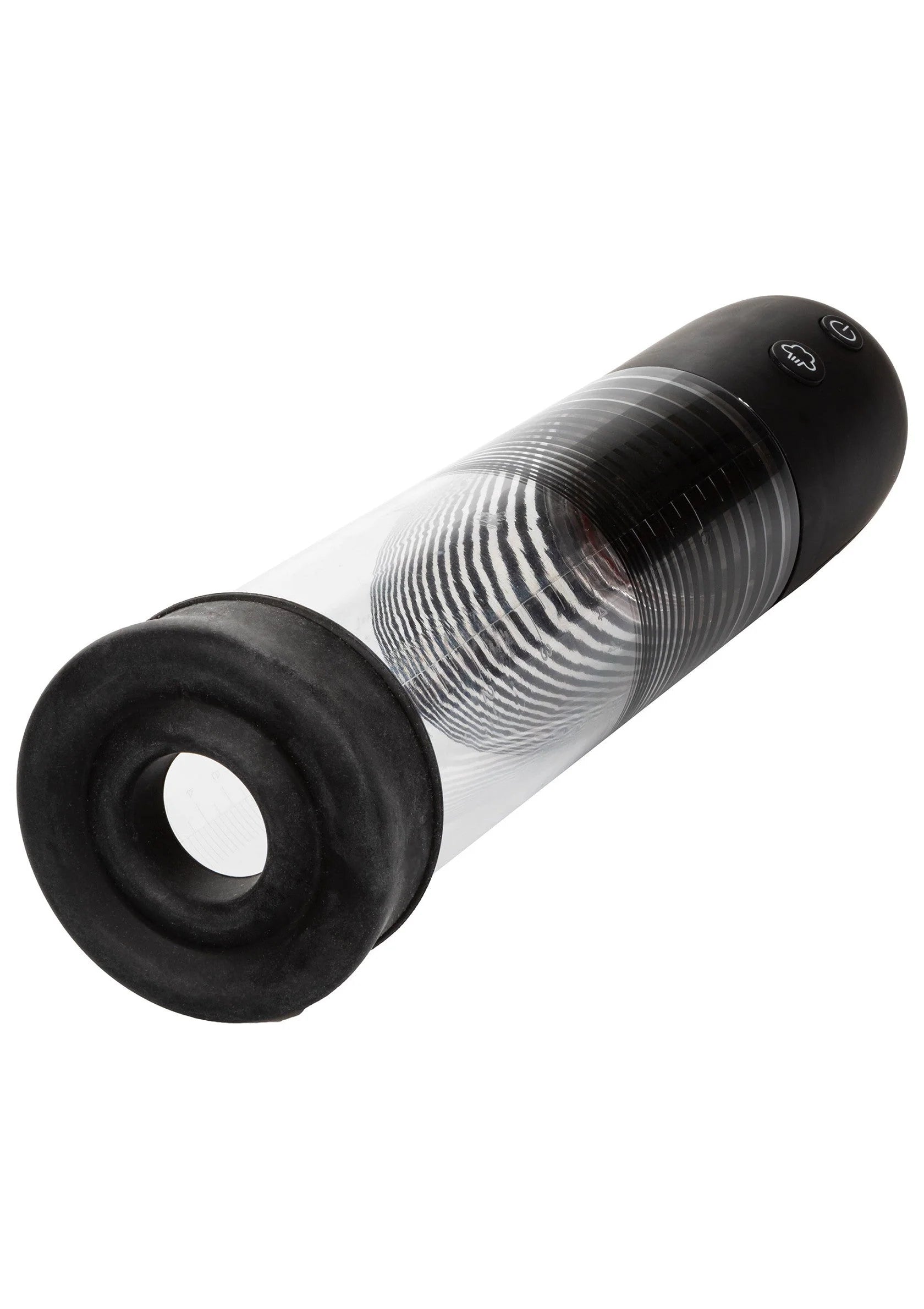 Transparante pompcilinder met zwart siliconen ring/zuigmonduiteinde, CalExotics