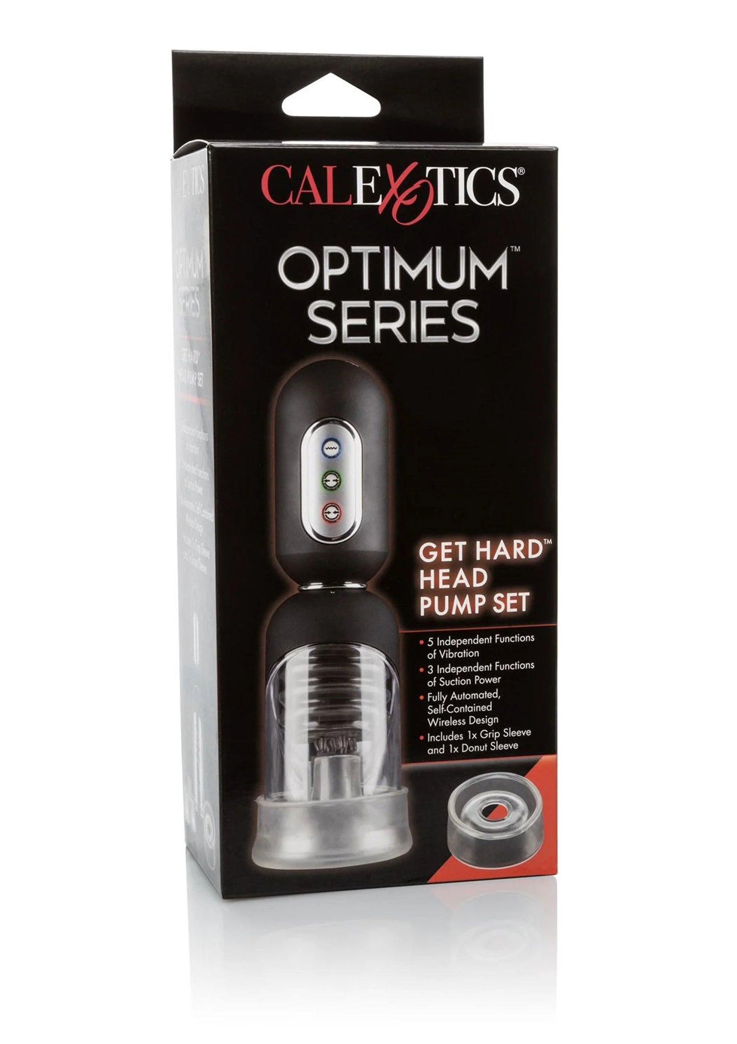 CalExotics Optimum Series vacuümpomp set met zwarte basis en transparante cilinder
