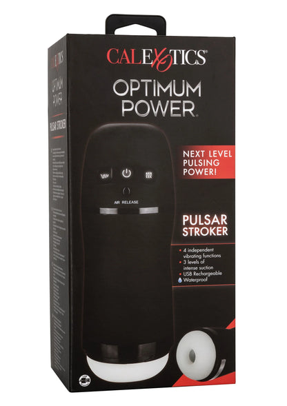 Verpakkingsdoos van CalExotics Optimum Power Pulsar Stroker met zwarte masturbator