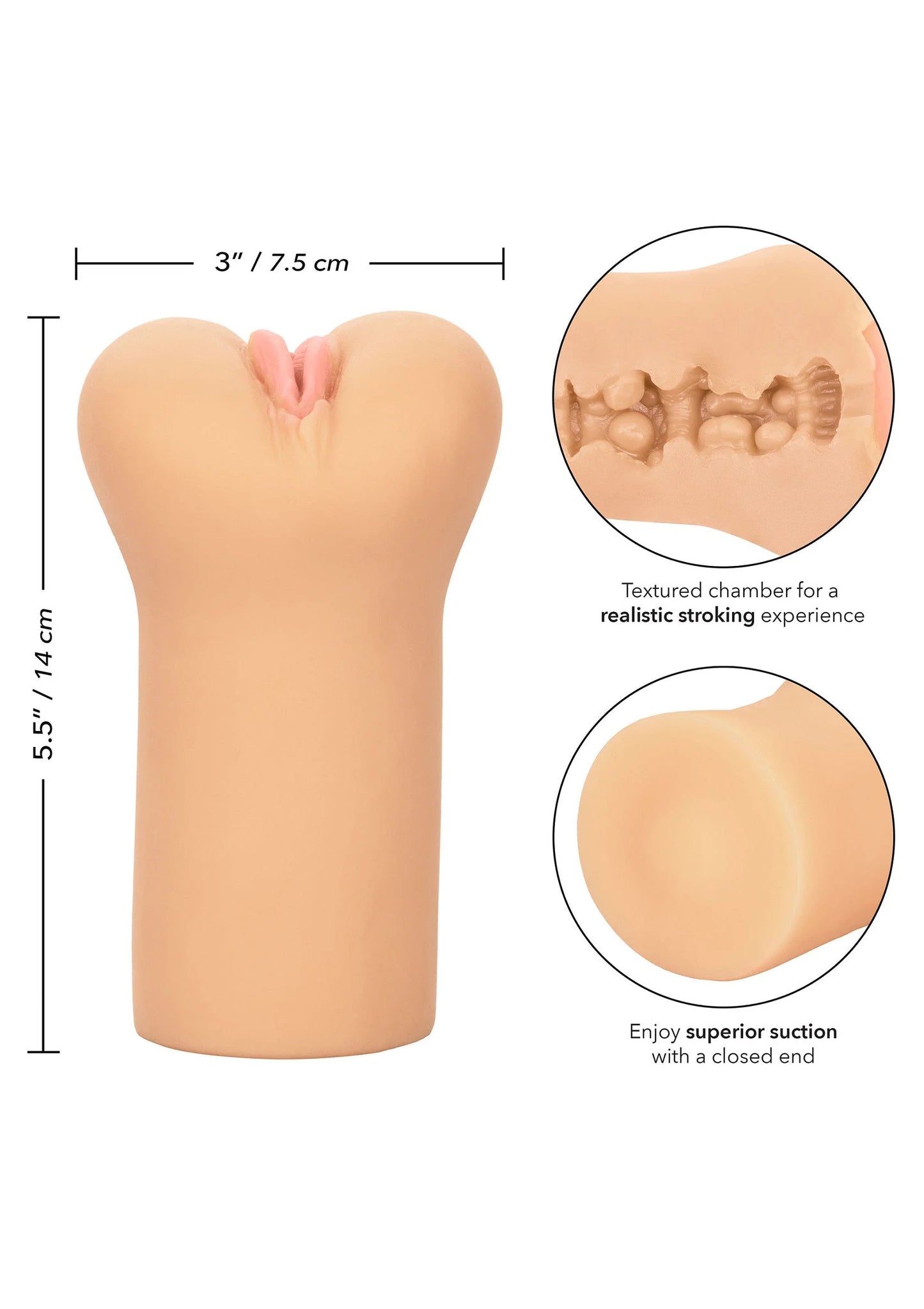 Beige stroker van kunsthuid met textuur en gesloten uiteinde