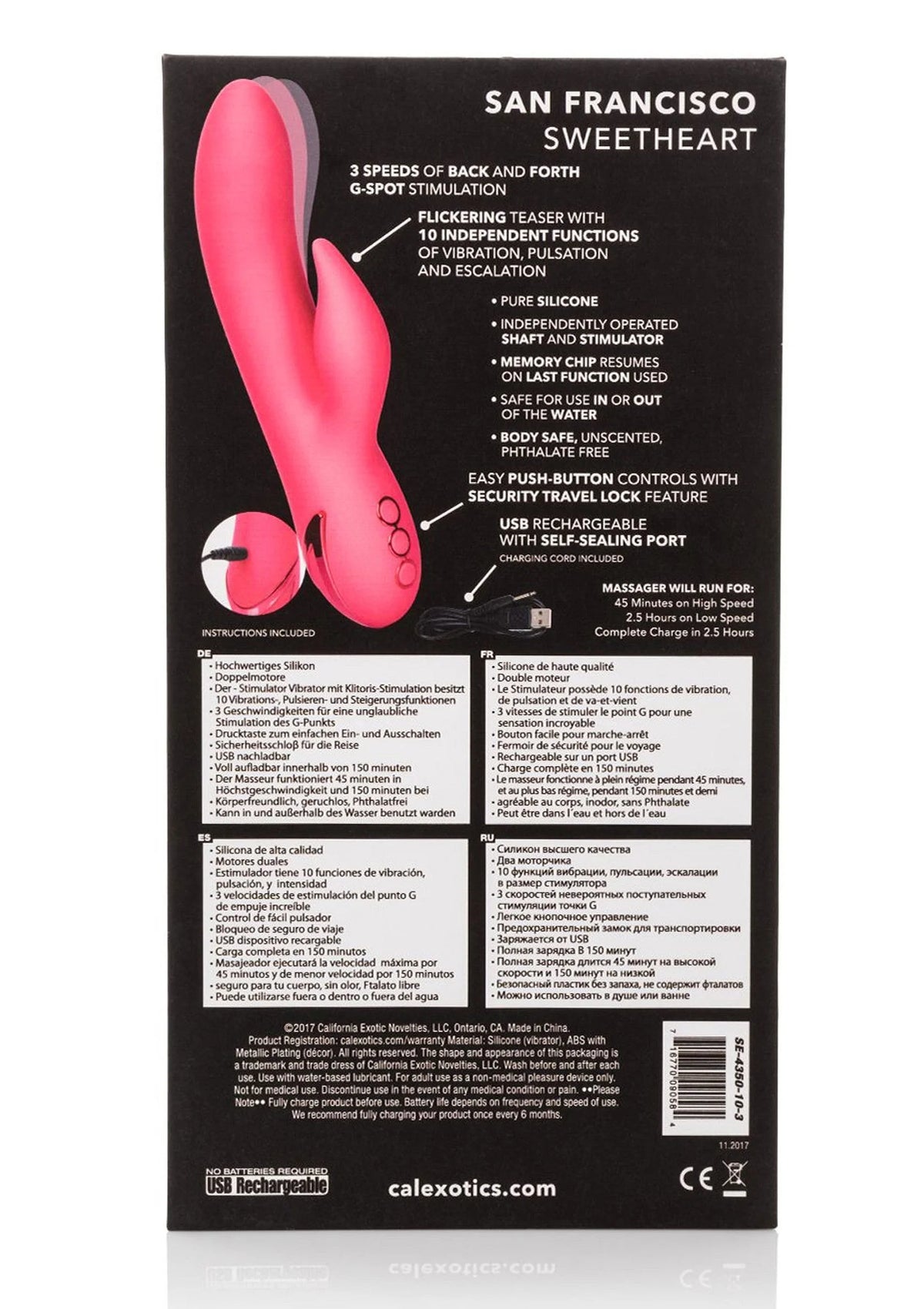 Bestel: San Francisco Sweetheart Double Vibrator by CalExotics California Dreaming - bij Happytoys: de erotische sex webshop | liever Happy dan Easy ⭐⭐⭐⭐⭐