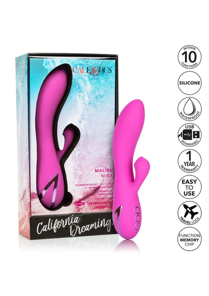 CalExotics Malibu Minx roze massagevibrator met ronde zuigopening