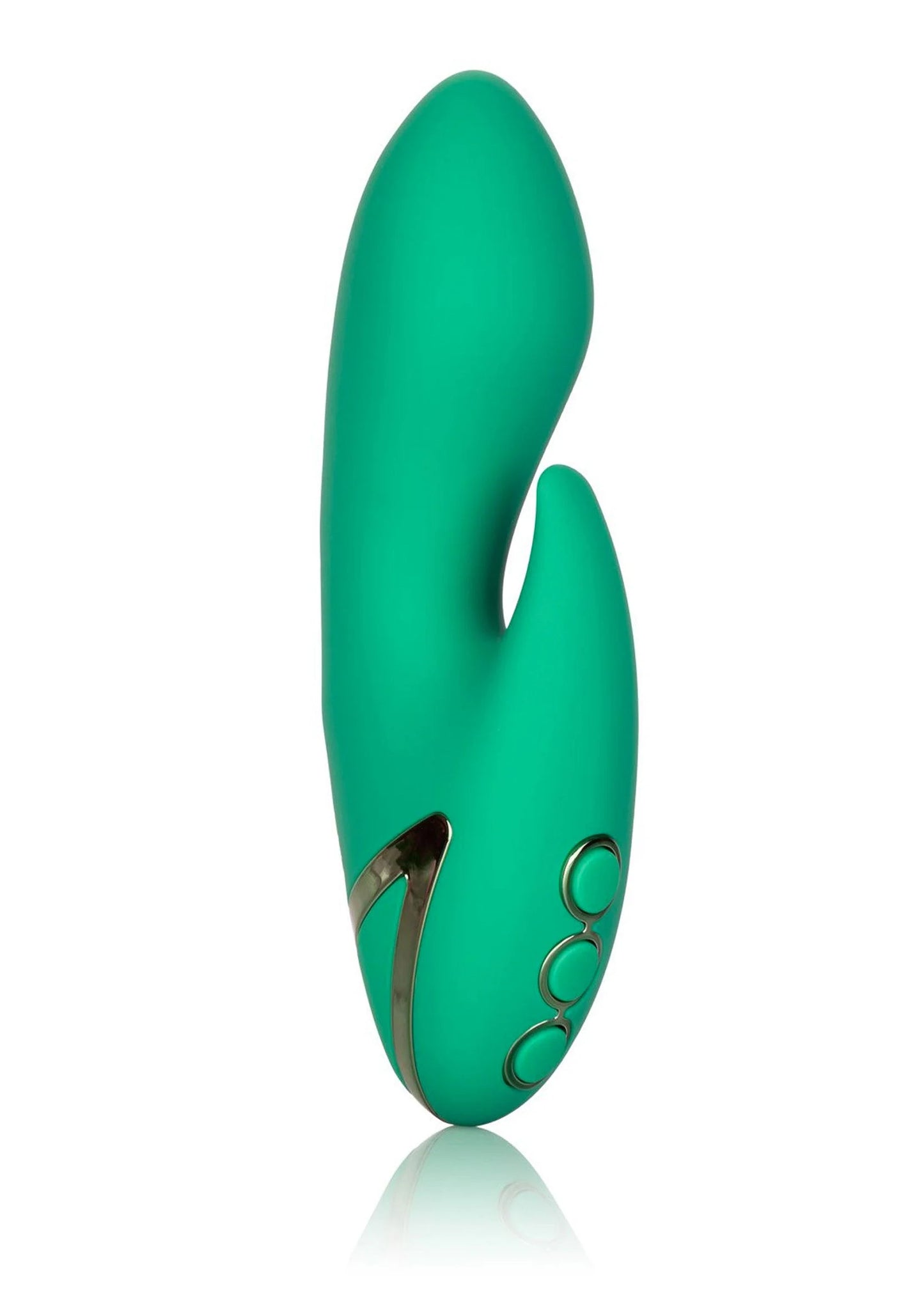 Groene dubbele stimulator met ronde knoppen op de zijkant