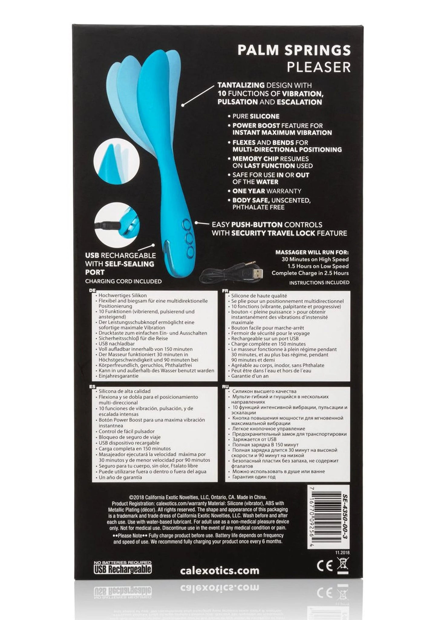 Achterzijde van productverpakking met barcode en technische informatie.
