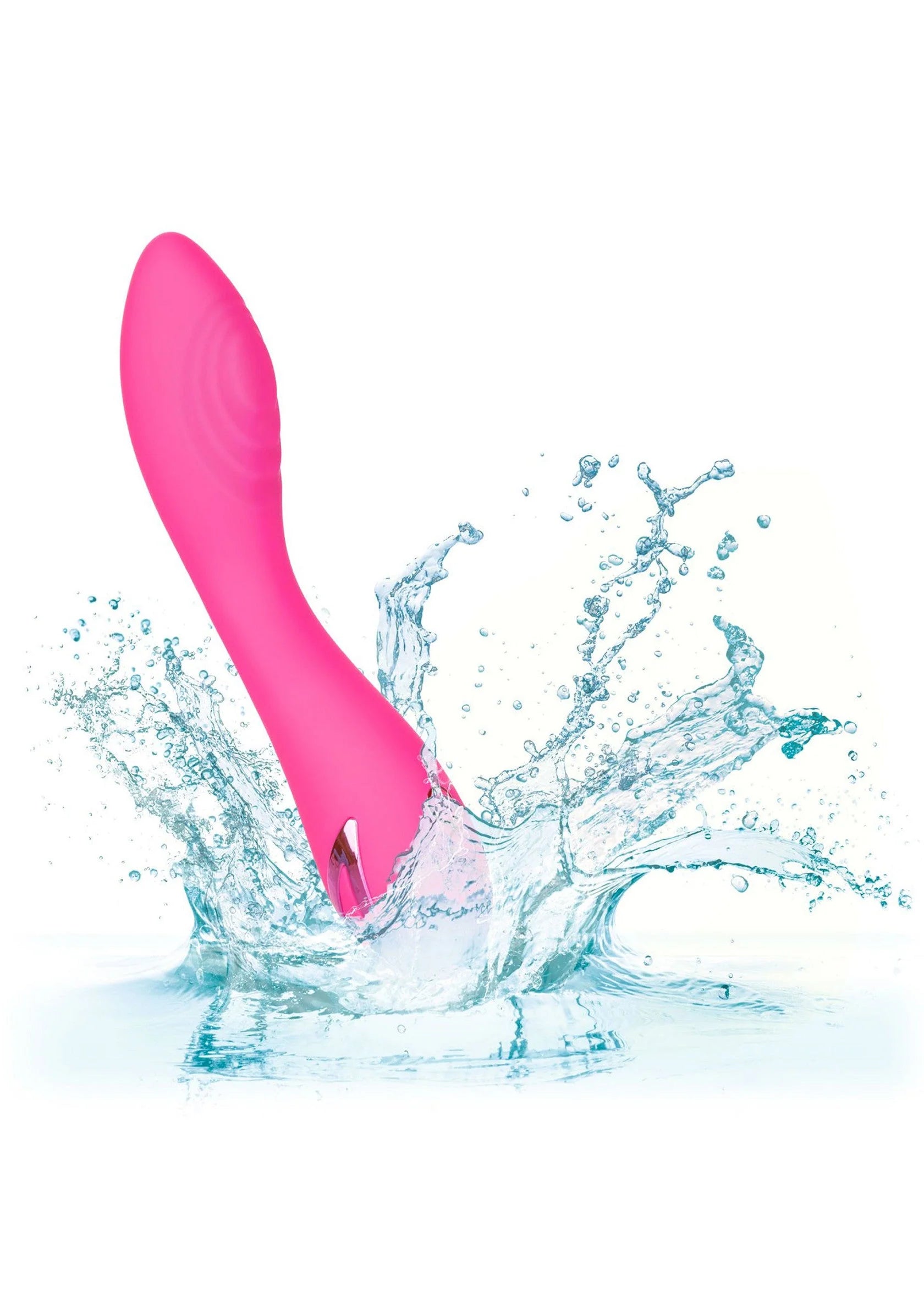 Roze vibrator met spetterend water, gebogen vorm