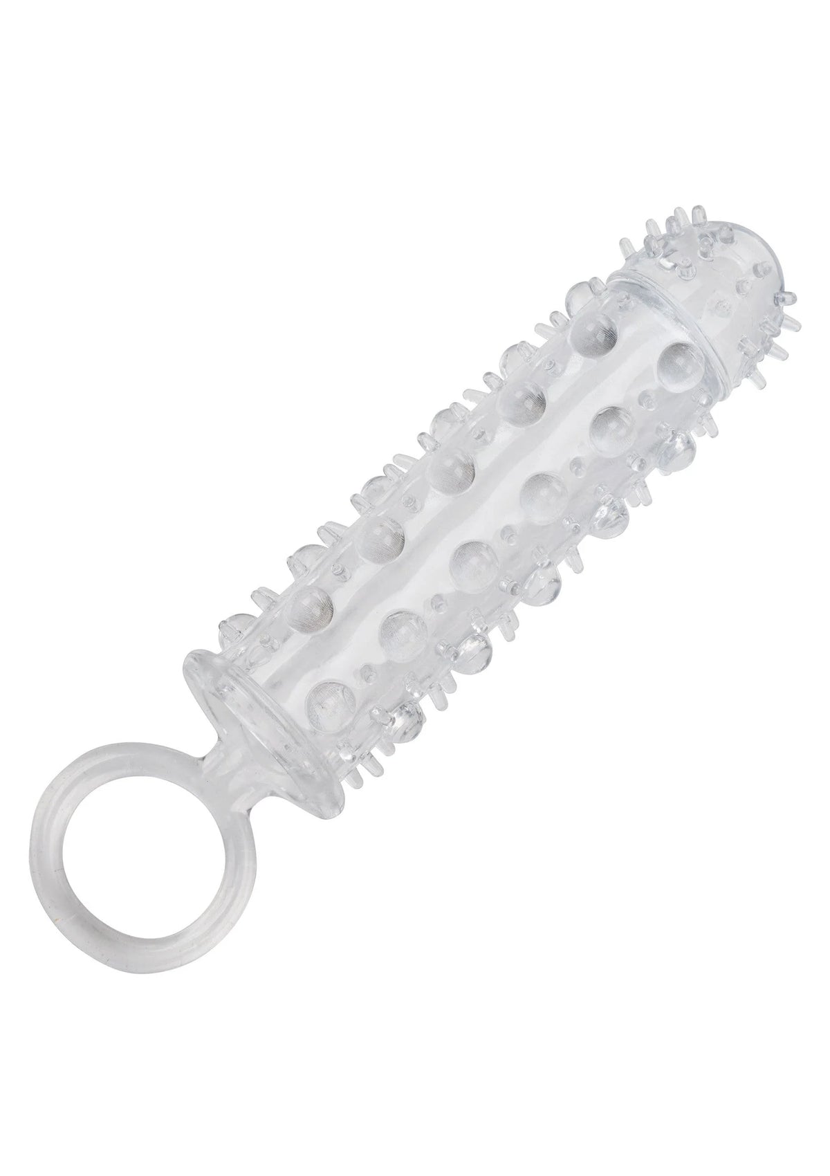 Transparante textuurhuls met ovale nopjes en ribbels, met ring
