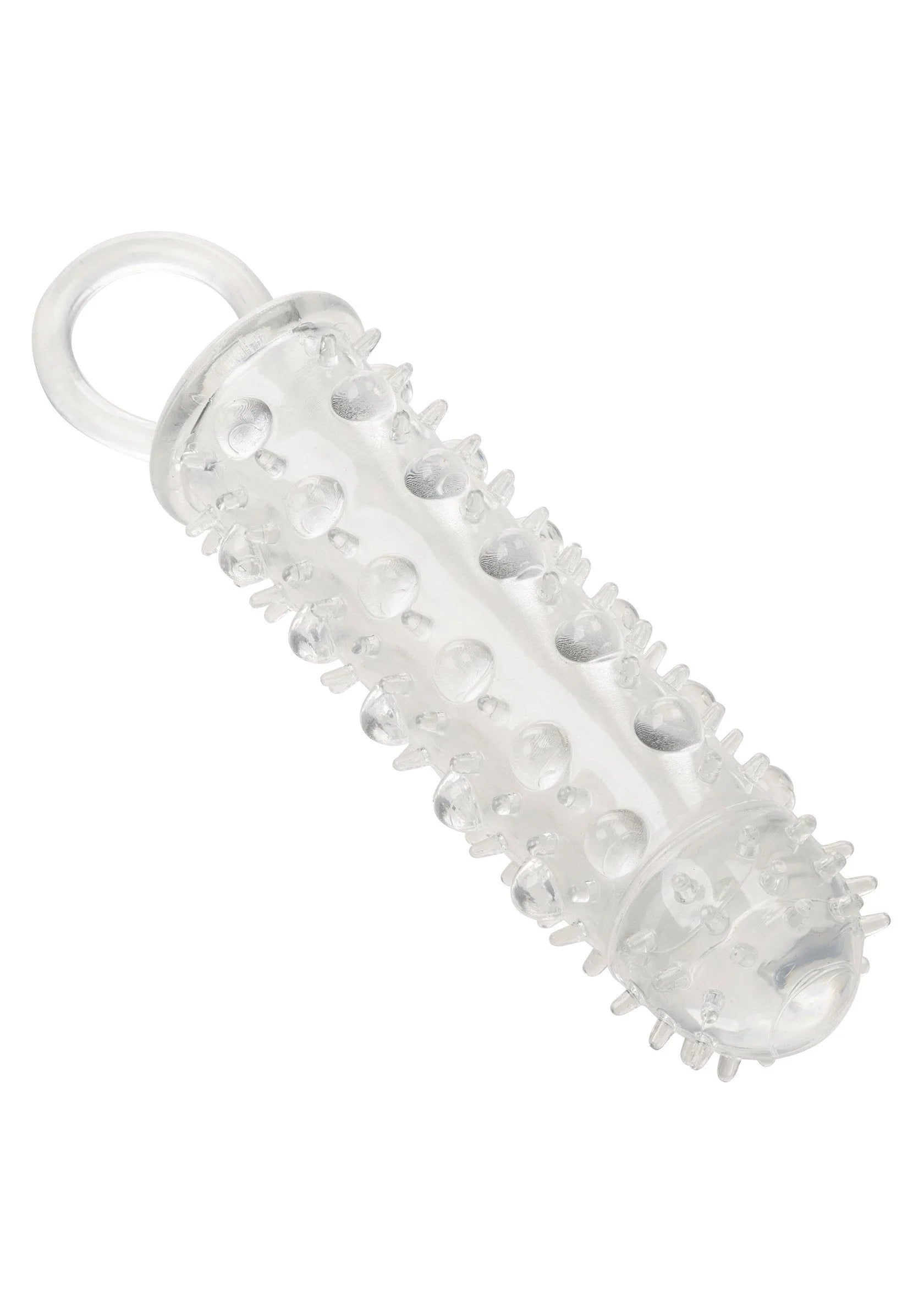 Transparante verlenghuls met nopjes en kuiltjes, met ring