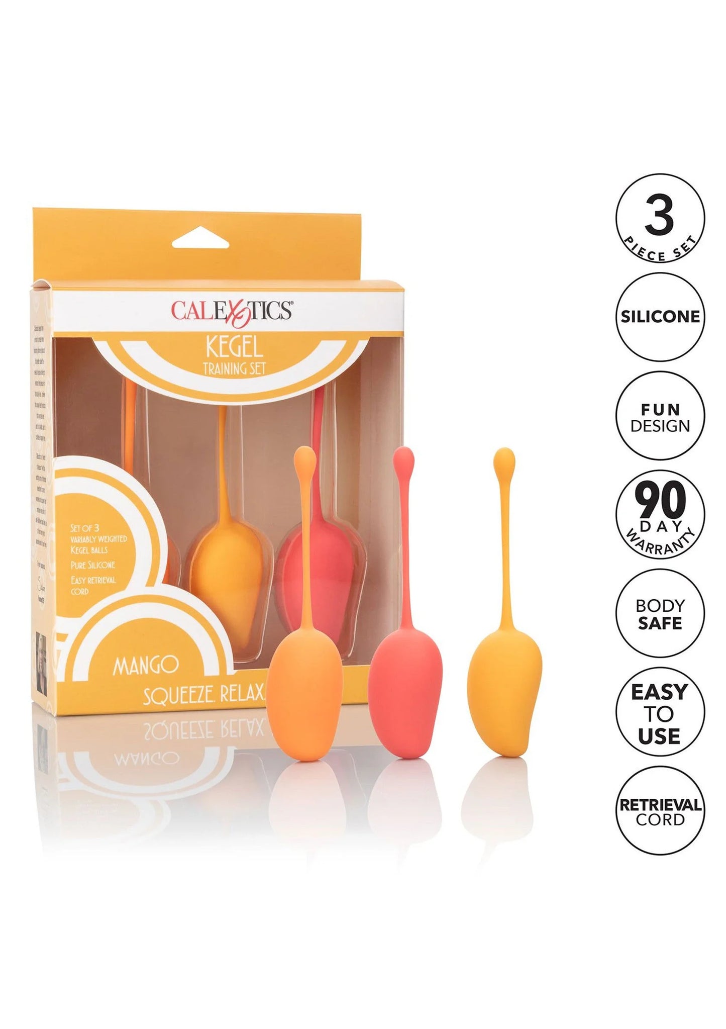 Bestel: Kegel Training Set Mango by CalExotics - bij Happytoys: de erotische sex webshop | liever Happy dan Easy ⭐⭐⭐⭐⭐