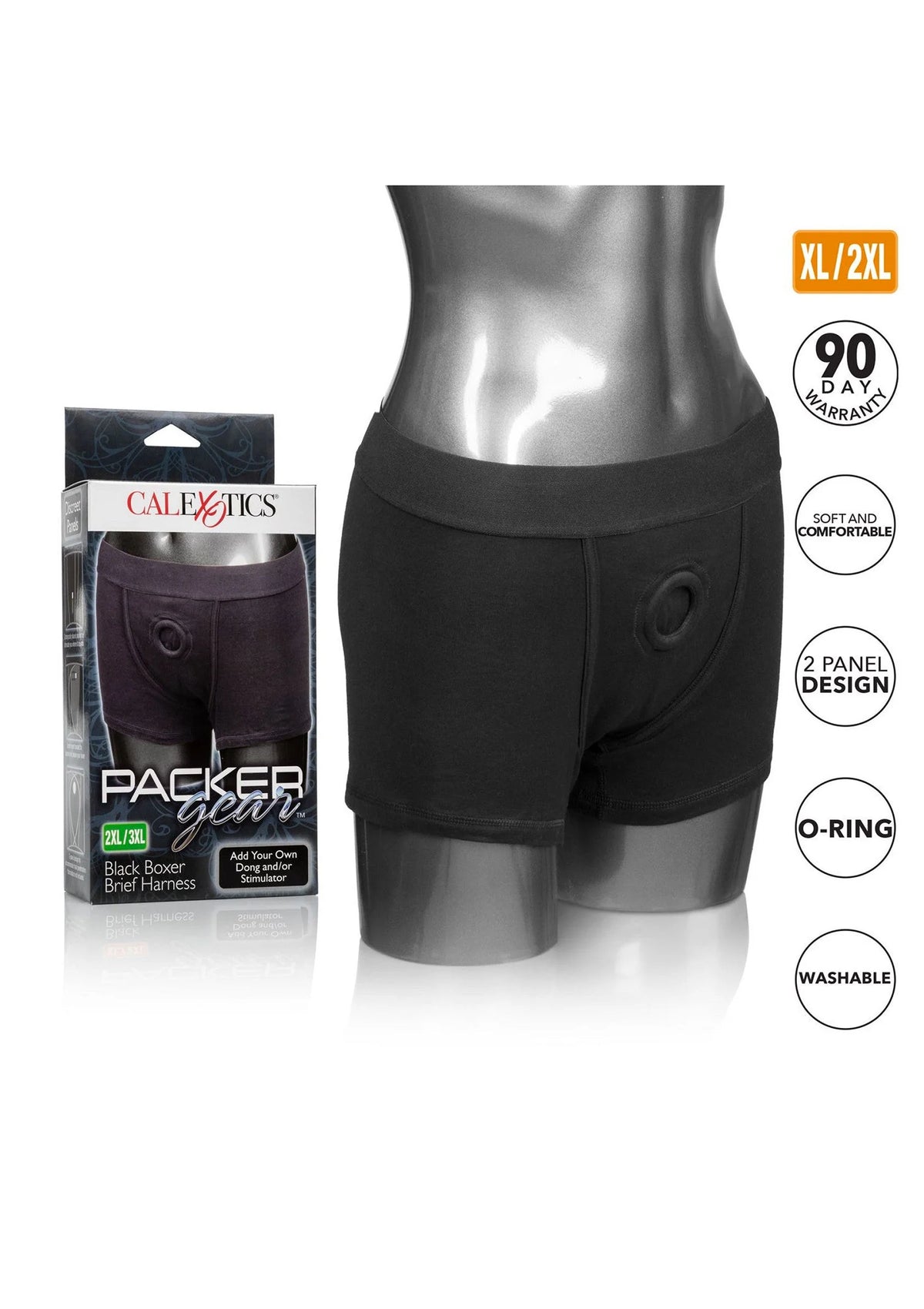 CalExotics Packer Gear verpakking van boxer slip-harnas met O-ring, maat 2XL/3XL