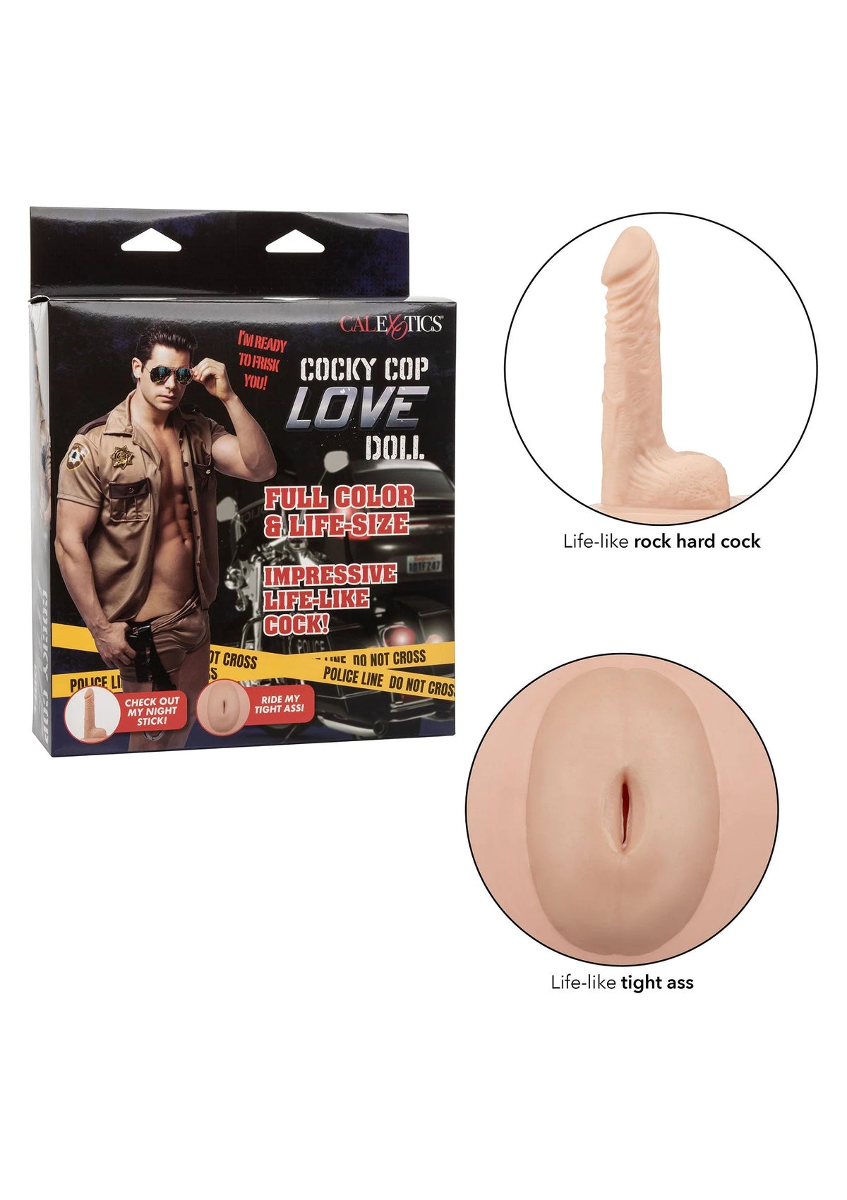 Bestel: Cocky Cop Love Doll Masturbator & Dildo by CalExotics - bij Happytoys: de erotische sex webshop | liever Happy dan Easy ⭐⭐⭐⭐⭐ - Default Title - 13528 - SKIN