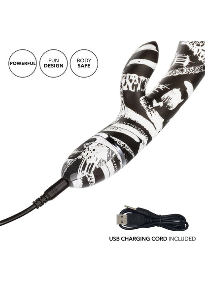 CalExotics vibratiestok met zebraprint en USB-oplaadkabel inbegrepen