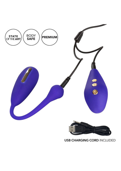 Paarse kegelstimulator set met U-sensor, afstandsbediening en USB-oplaadkabel