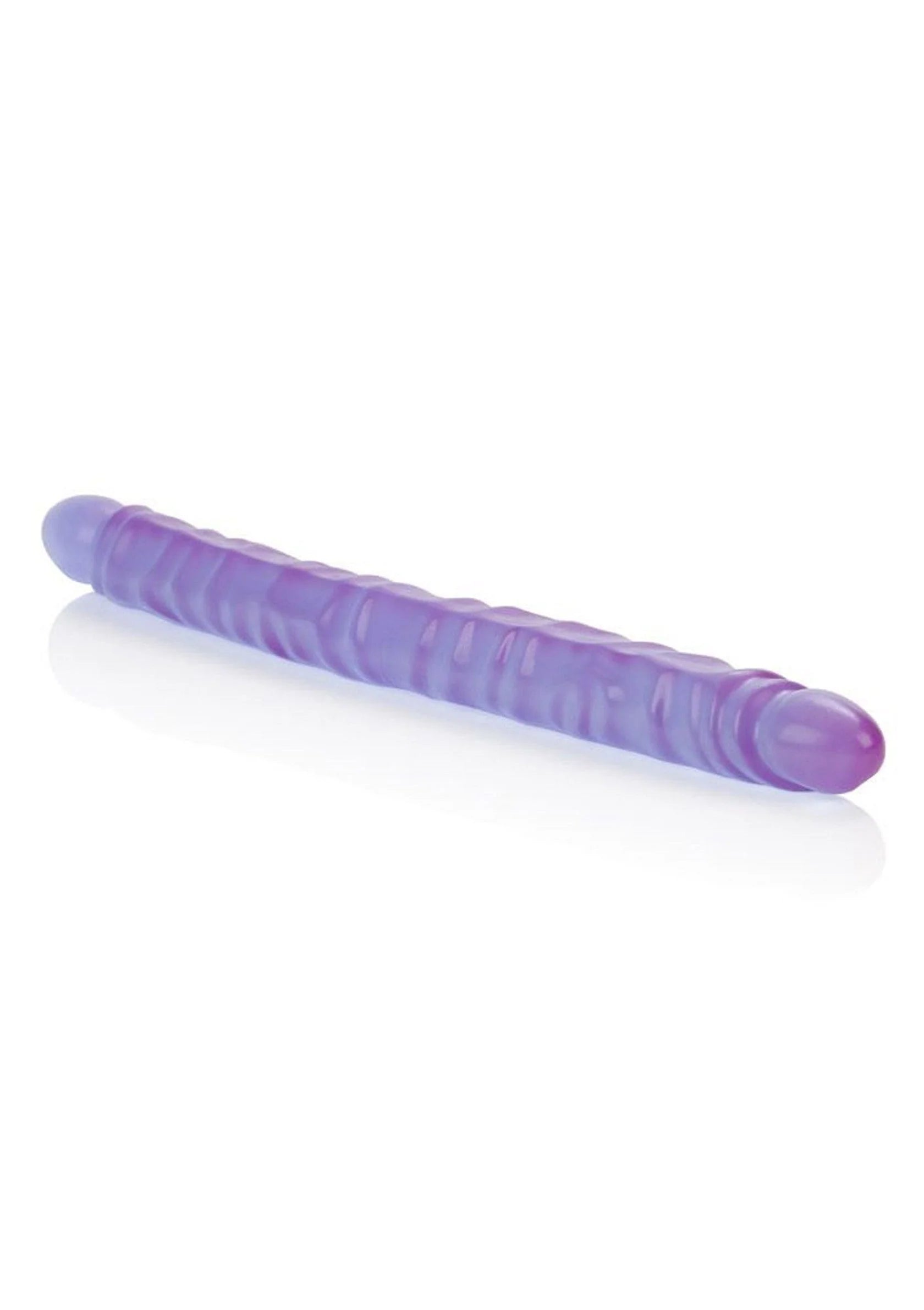 Paarse super-slim dildo met aderachtige nerven, afgeronde punt