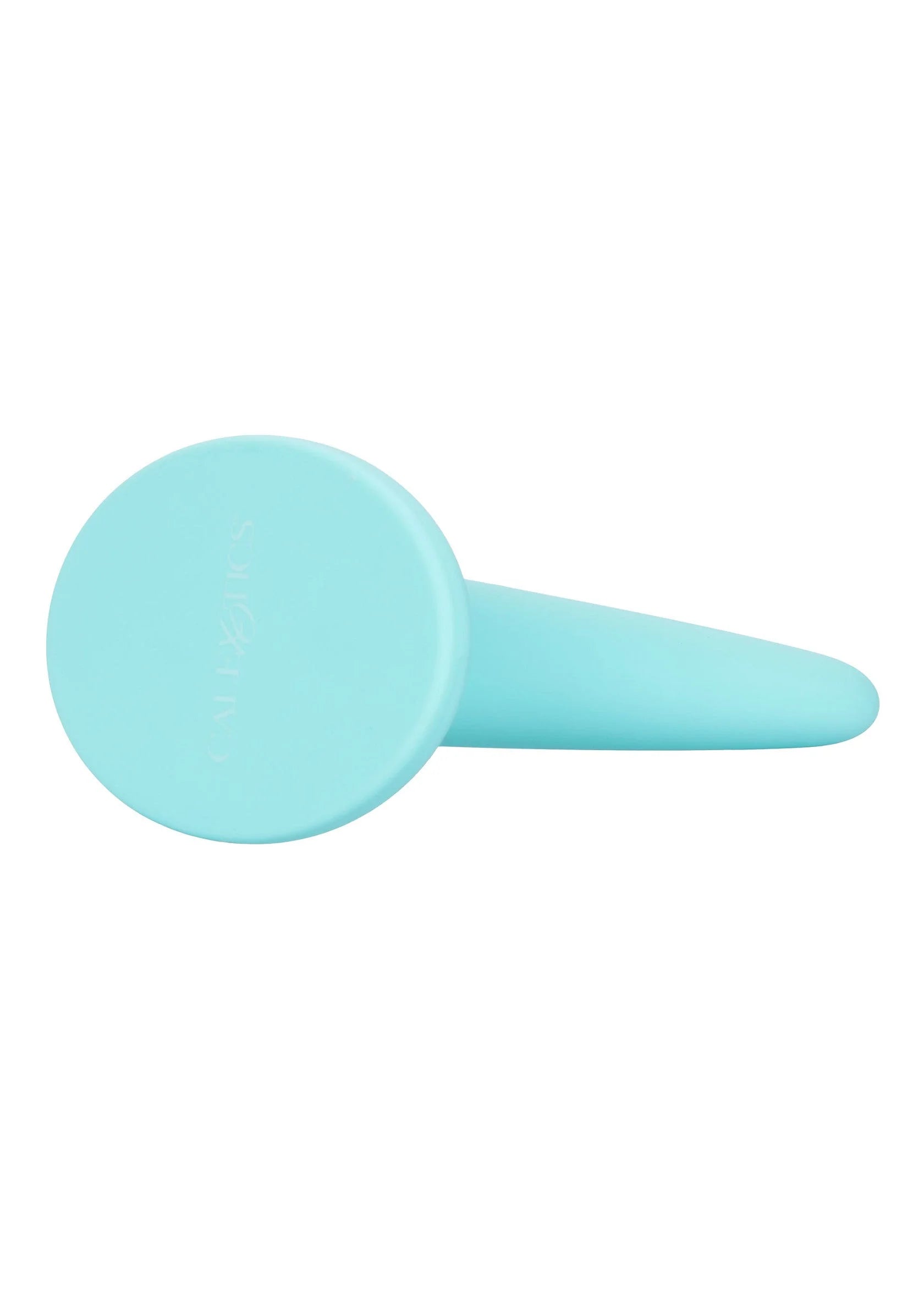 Draagbare vaginale dilator, lichtblauwe siliconen kegel met platte voet