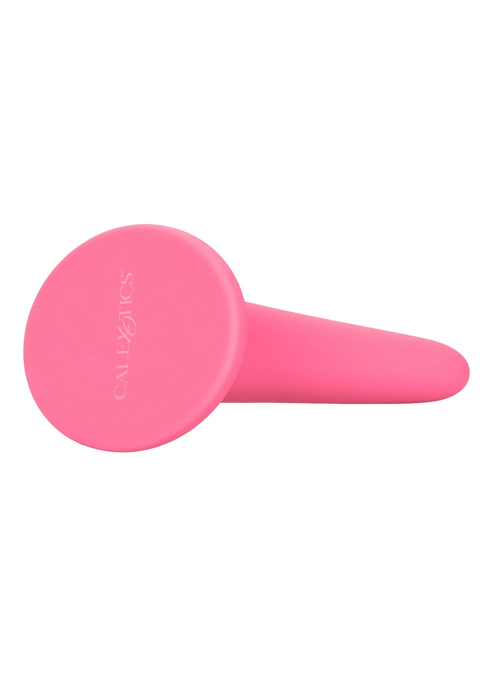 Roze draagbare vaginale dilator, ronde schijf met ingegraveerde tekst en steel