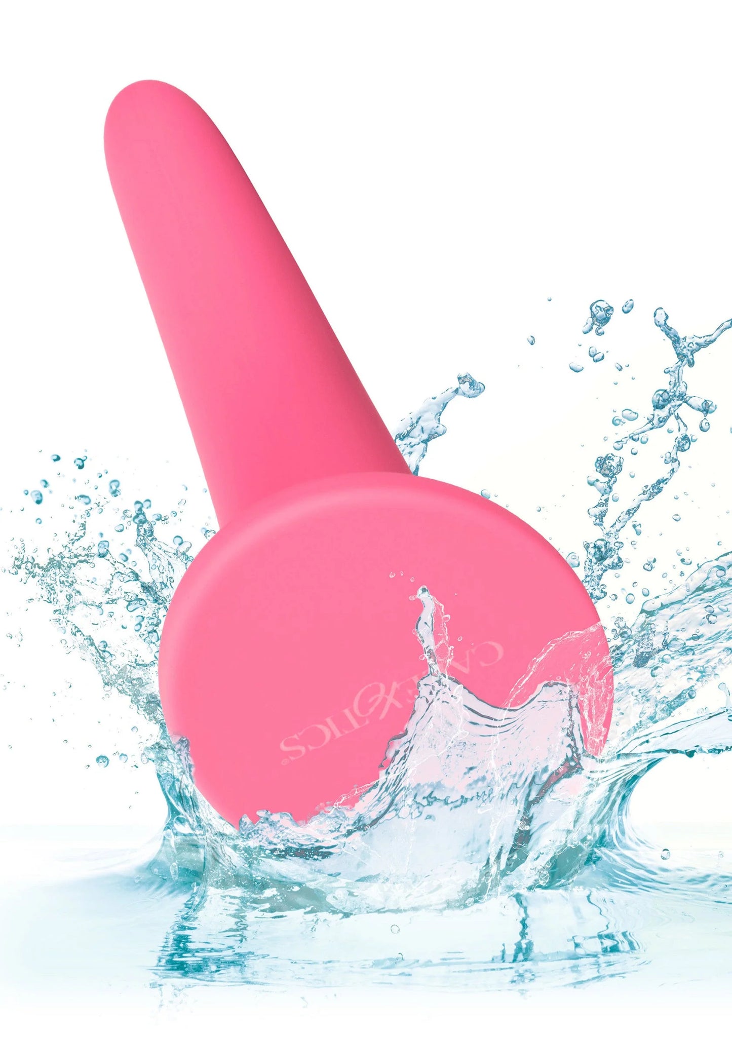 Roze draagbare vaginale dilator, kegelvormig siliconen met brede ronde schijf