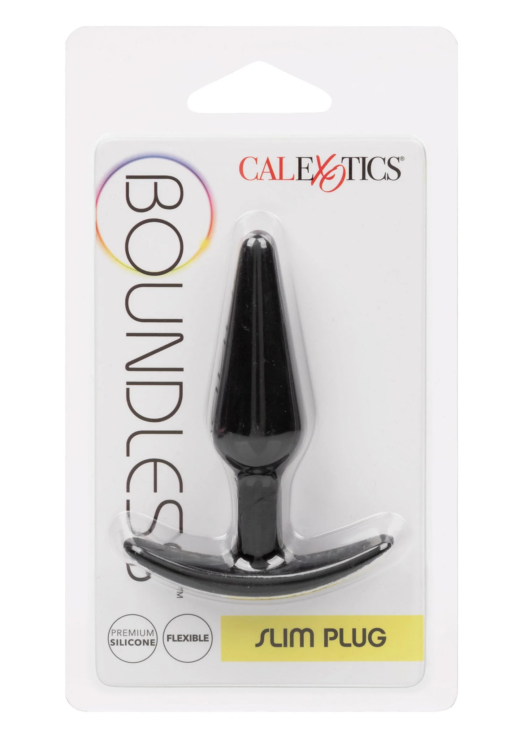 CalExotics verpakking met zwarte Slim Plug en doorzichtige productweergave