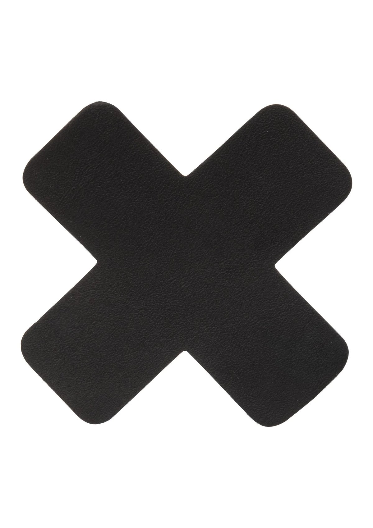 Zwarte kruisvormige borstbedekking met V-insnijding, matte en gladde look