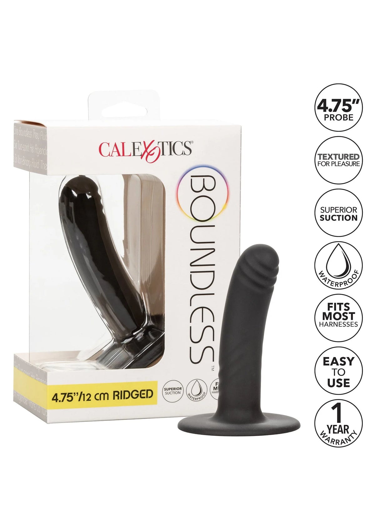 Bestel: Boundless 4.75”/12 cm Ridged by CalExotics - bij Happytoys: de erotische sex webshop | liever Happy dan Easy ⭐⭐⭐⭐⭐