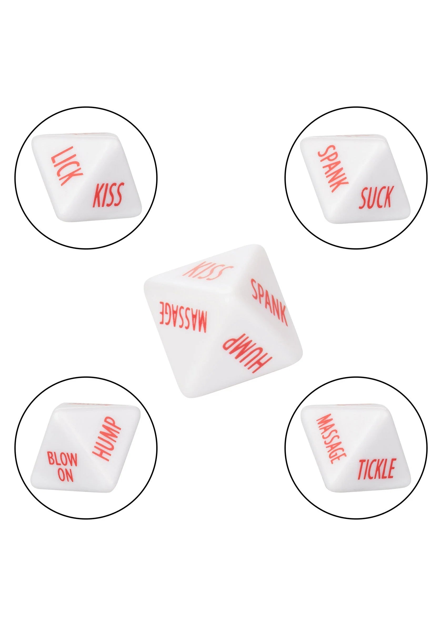 Bestel: Tempt & Tease Dice (EN) by CalExotics - bij Happytoys: de erotische sex webshop | liever Happy dan Easy ⭐⭐⭐⭐⭐