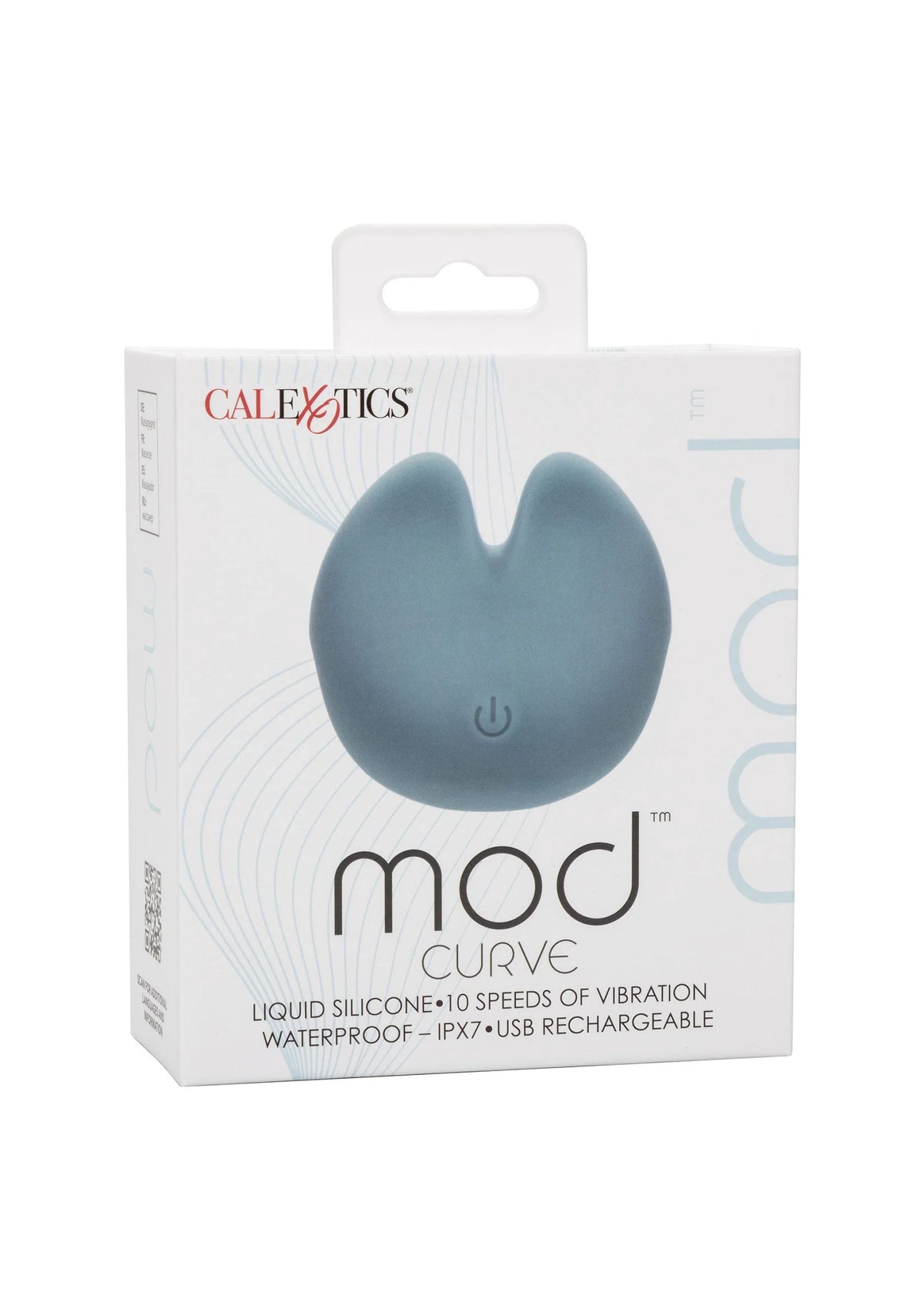 Verpakking van CalExotics mod curve met blauwe siliconen vibrerende plug-in