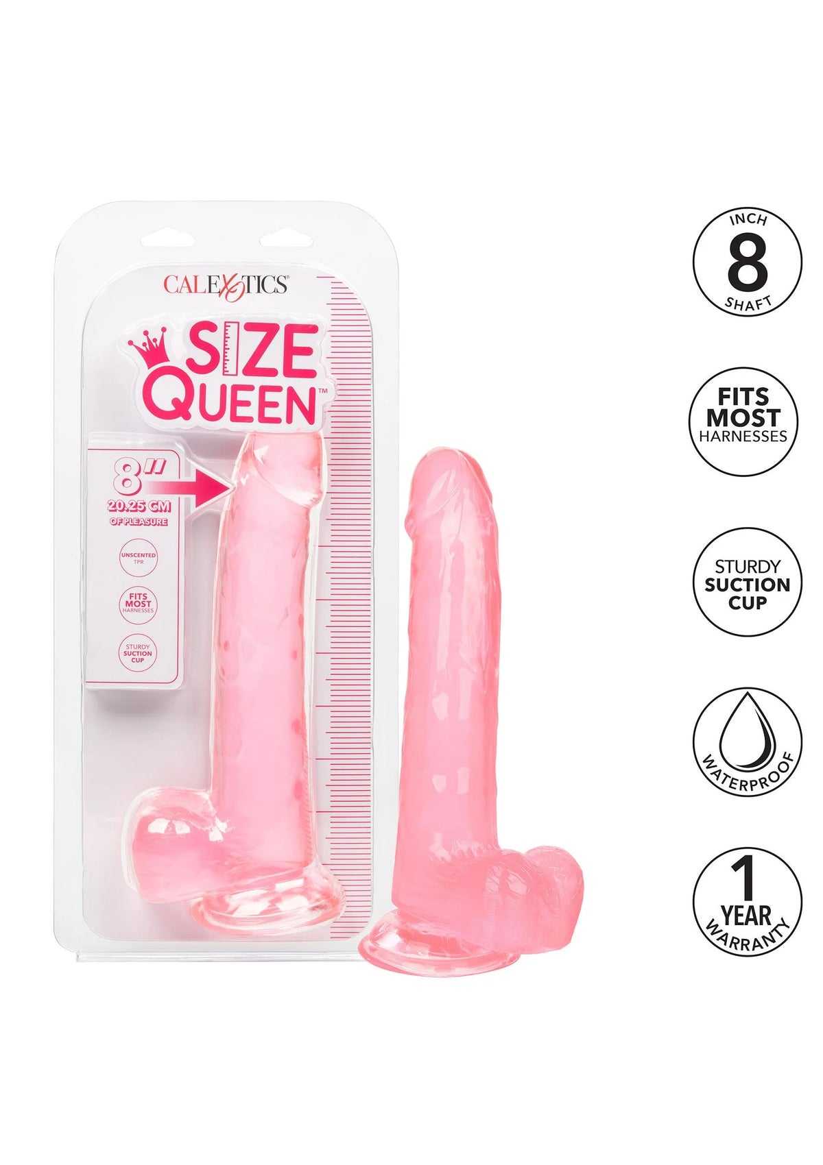 Bestel: Queen Size Dong 8 inch - bij Happytoys: de erotische sex webshop | liever Happy dan Easy ⭐⭐⭐⭐⭐