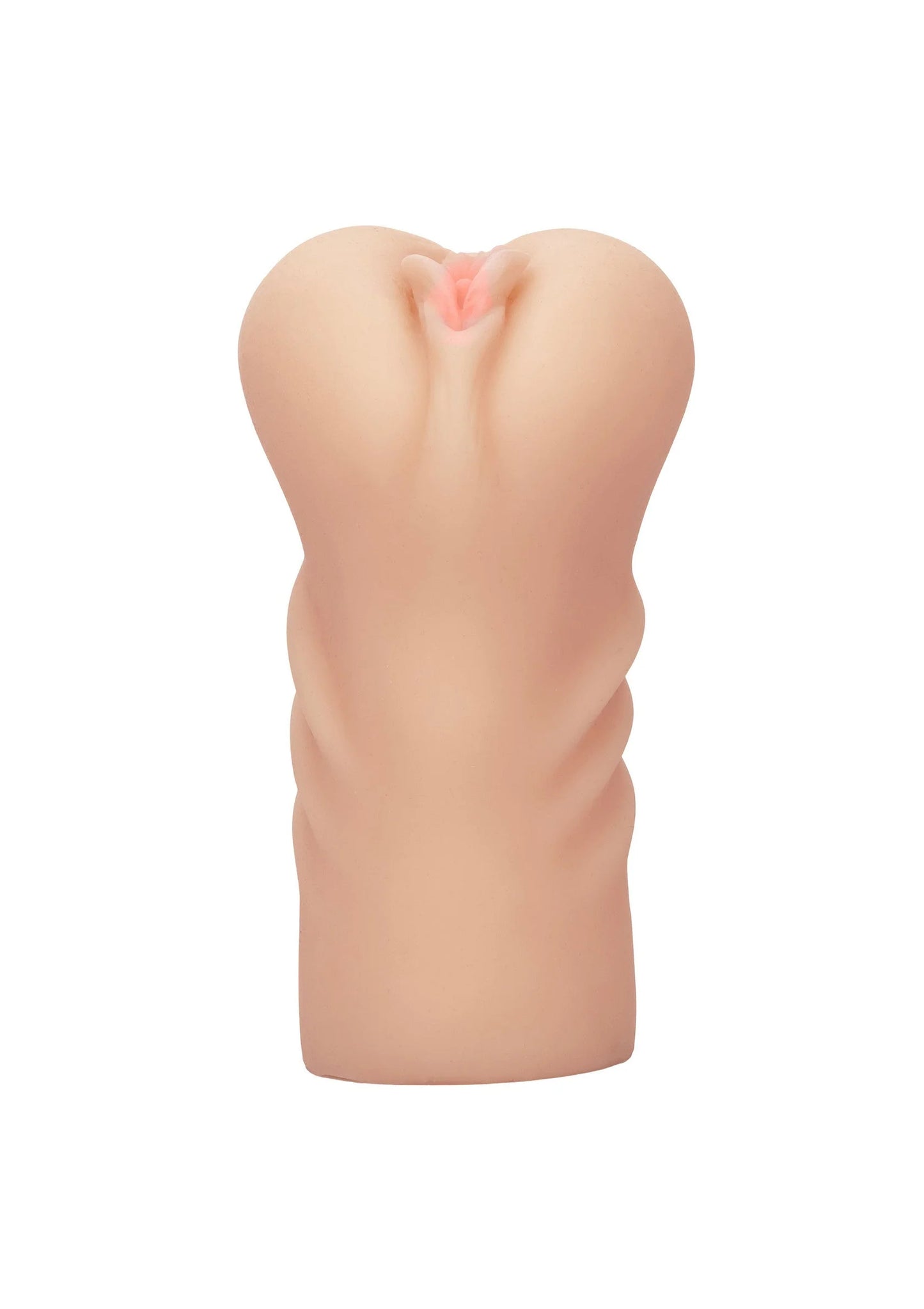 Huidkleurige masturbator met smalle opening bovenaan en afgeronde vorm