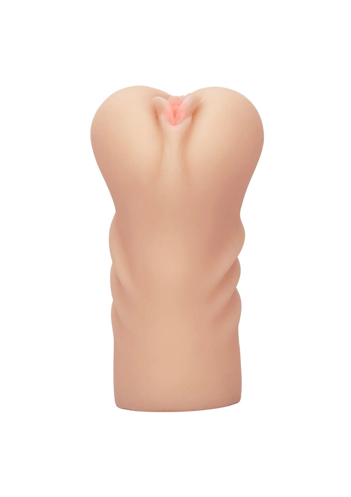 Huidkleurige masturbator met smalle opening bovenaan en afgeronde vorm