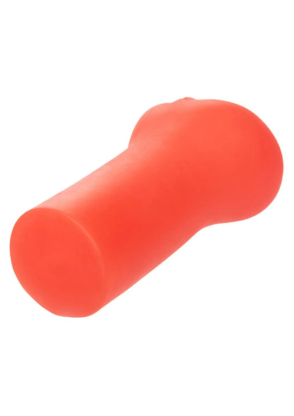 Rode seksspeeltje vibrator-stroker met ronde uiteinden