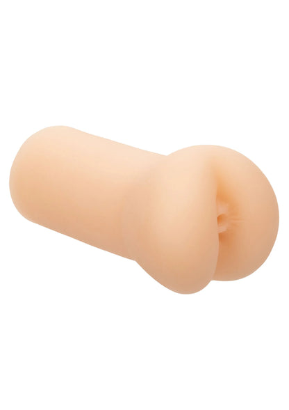 Beige masturbator, zijaanzicht met afgeronde uiteinden