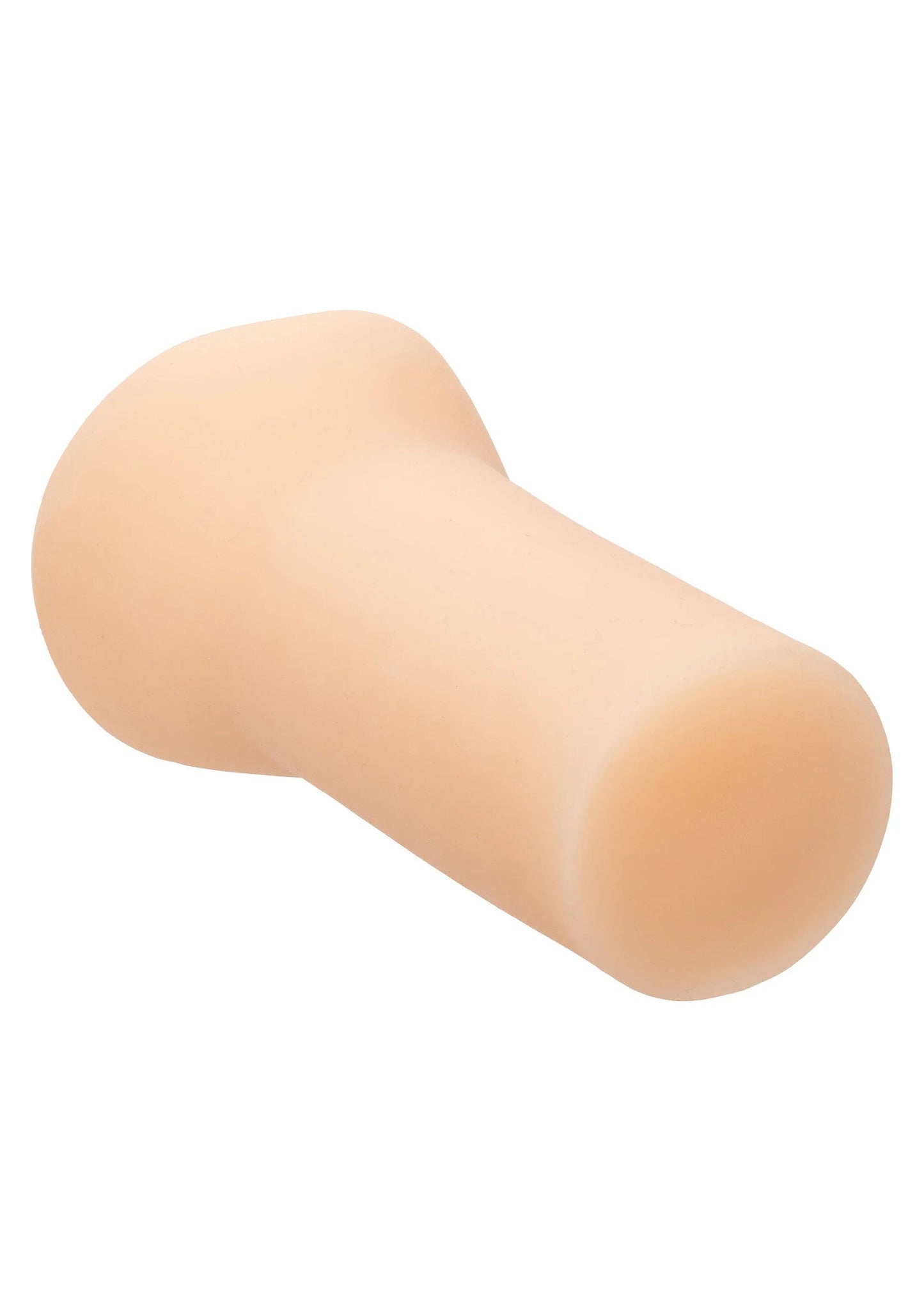 Beige masturbator met taps toelopende greep en ronde kop