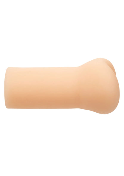 Beige masturbator, lange cilinder met afgeronde uiteinde