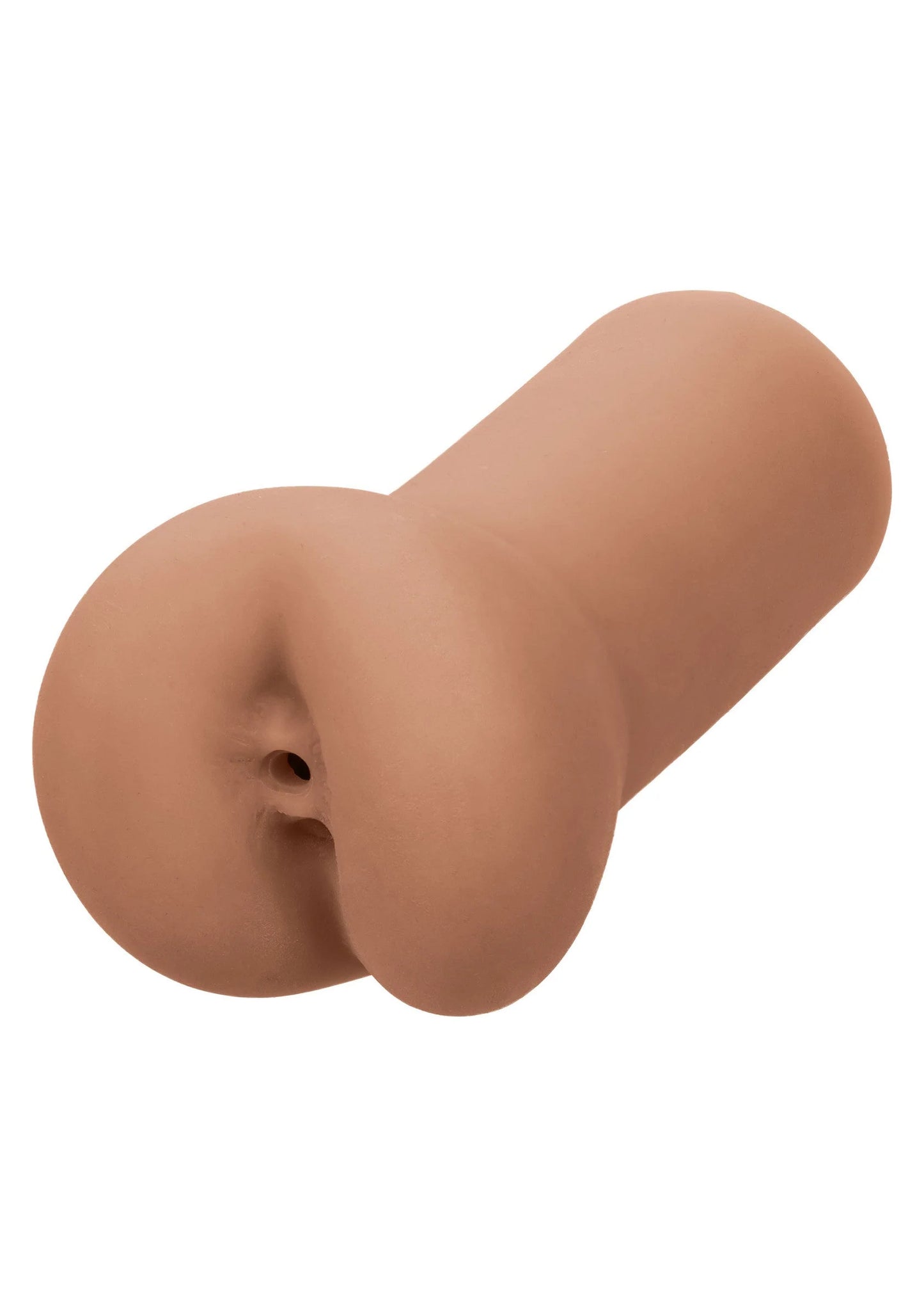 Masturbator met ronde opening en twee bladvormige uiteinden, beige/bruin