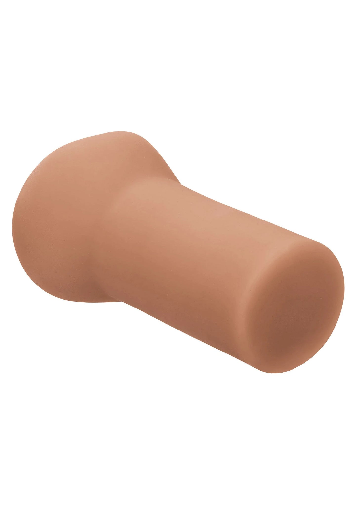 Masturbator met cilindrische vorm, afgeronde uiteinden, glad oppervlak, beige
