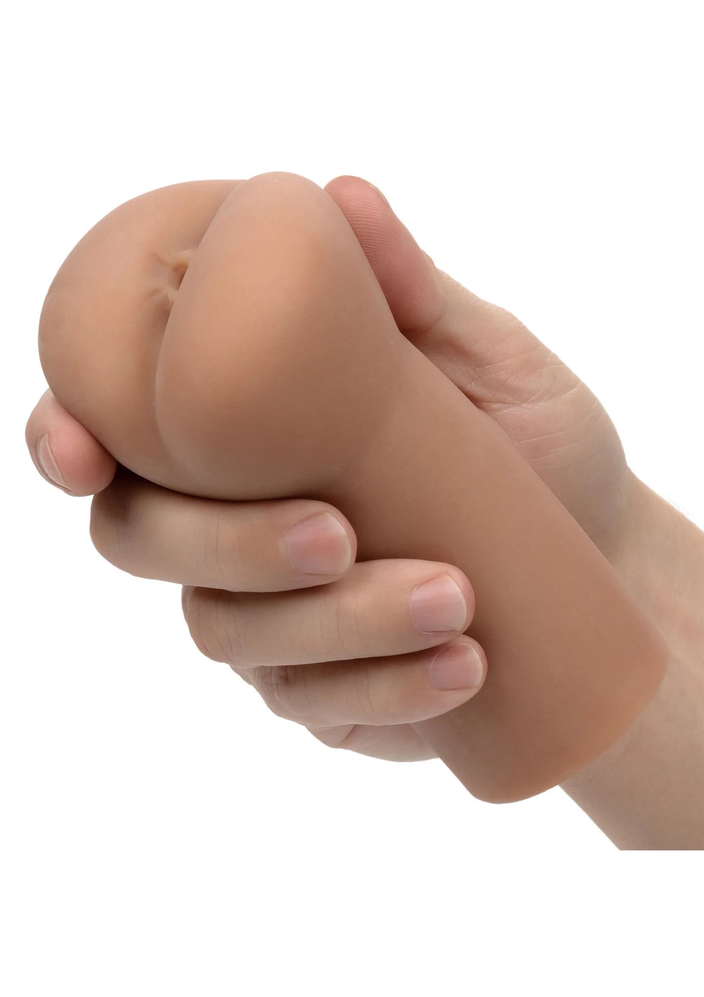 Masturbator vastgehouden in hand, ronde opening aan uiteinde, beige