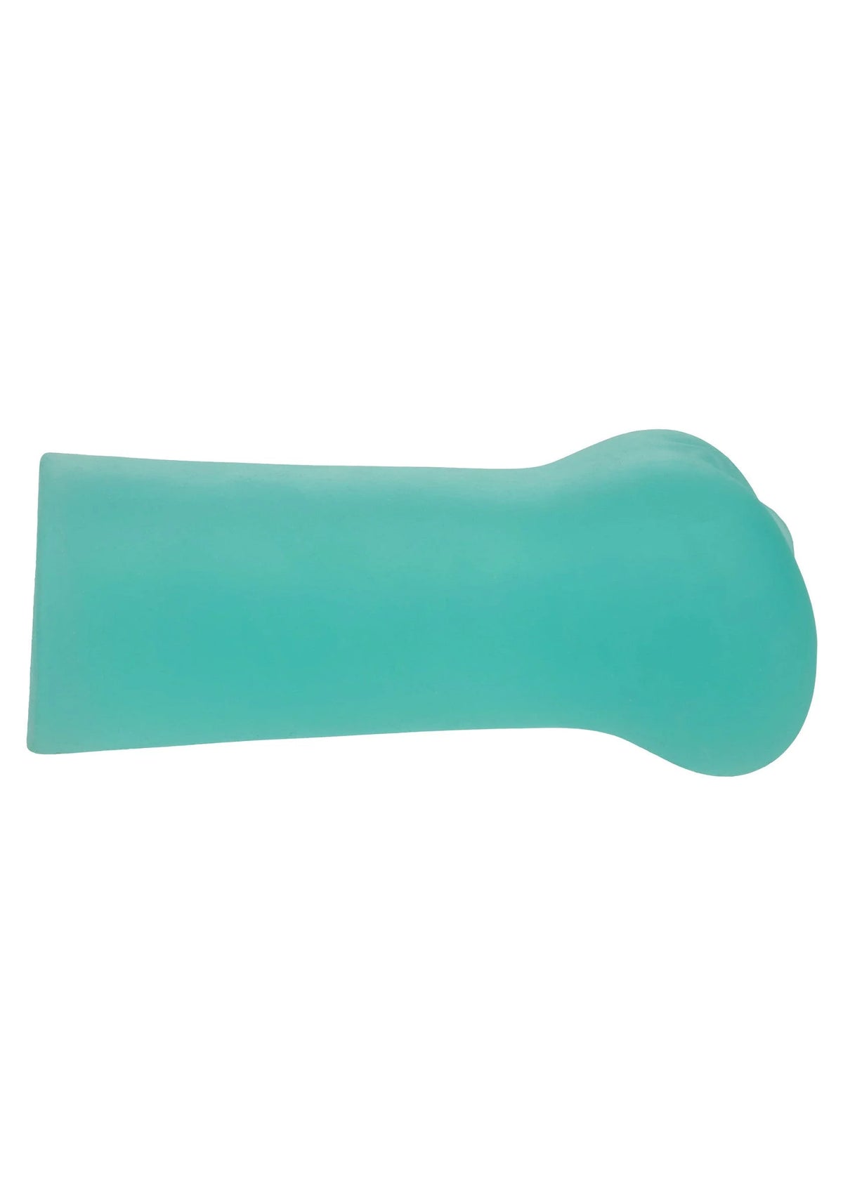 Turquoise masturbator-stroker, langwerpige vorm met ronde uiteinde