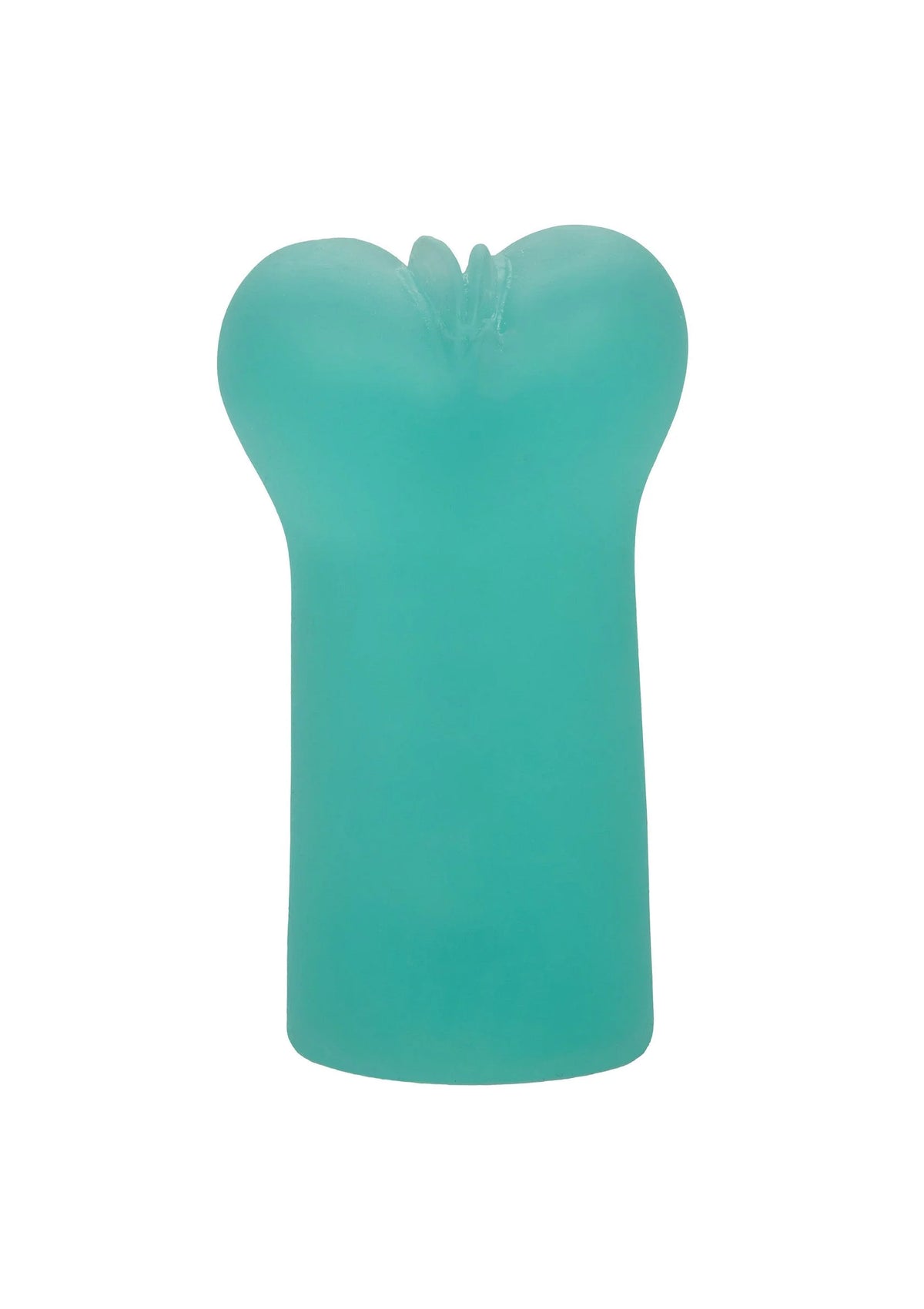 Turquoise masturbator-stroker met taps toelopende vorm en ronde kop