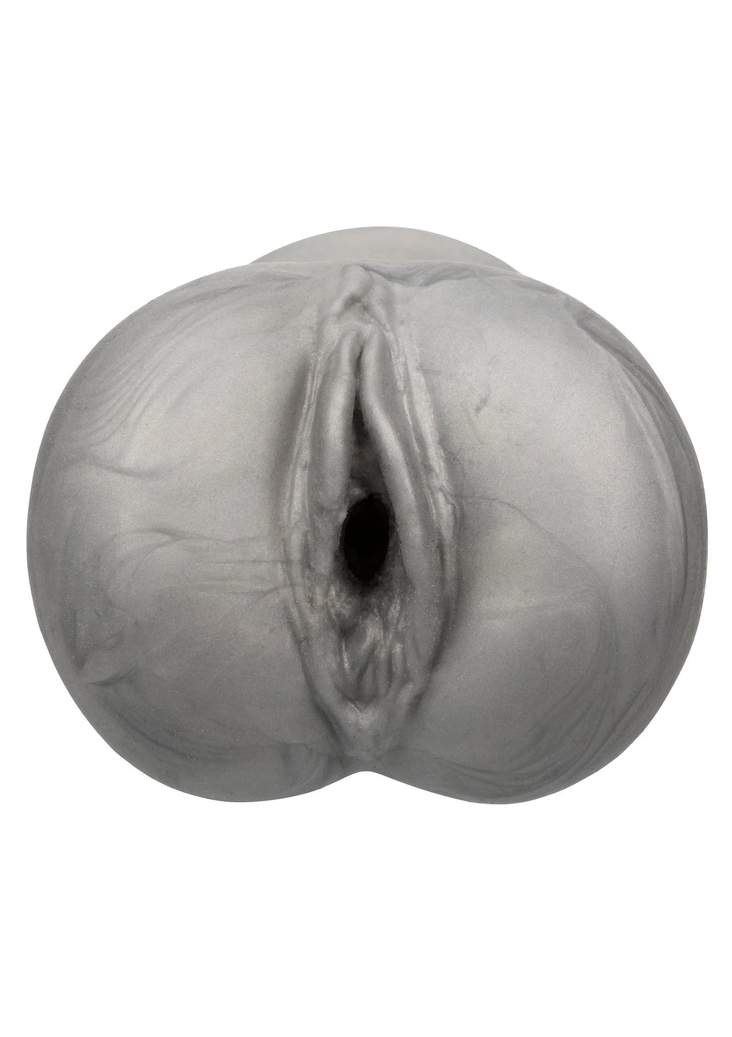 Masturbator in grijs met ronde opening en getextureerde rand