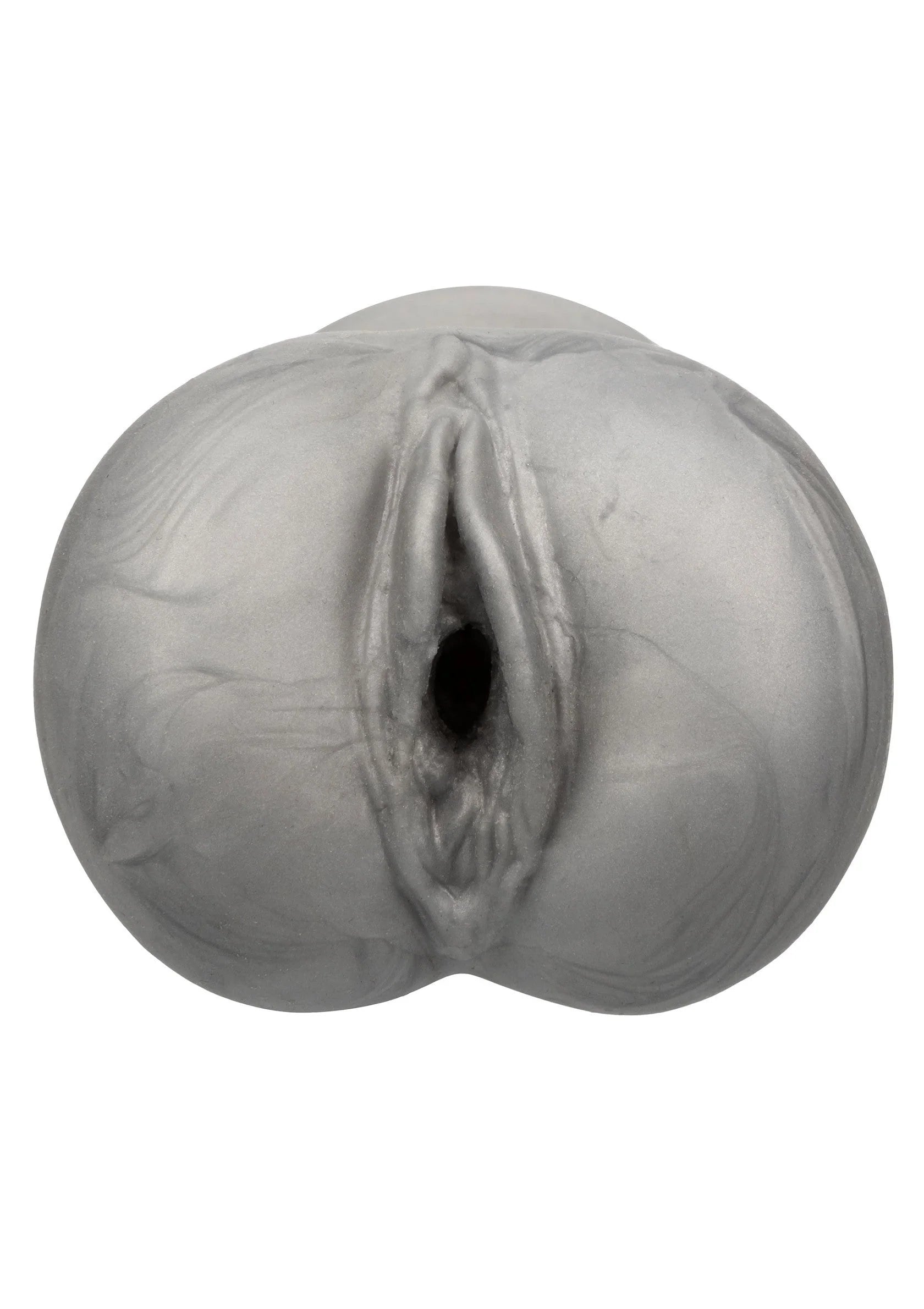 Masturbator in grijs met ronde opening en getextureerde rand