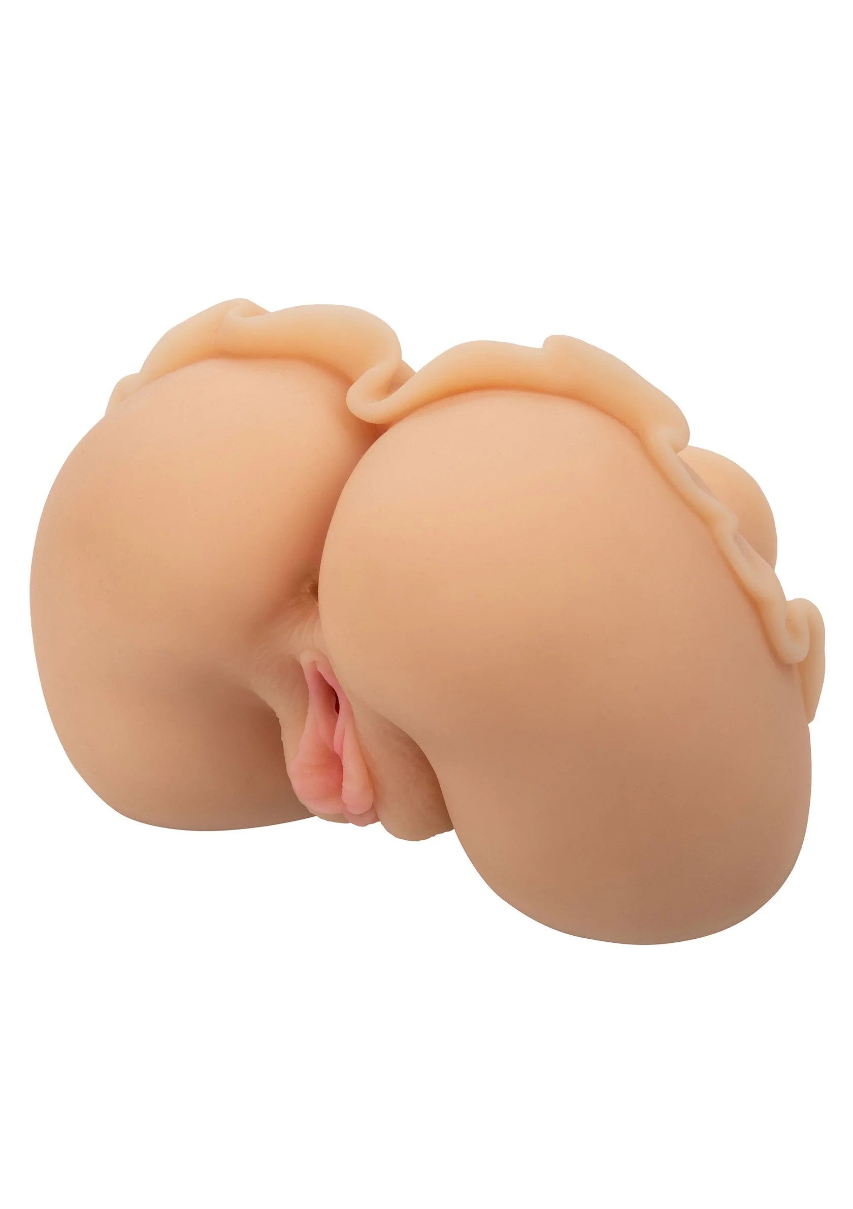 Achter/zijaanzicht van realistische masturbator met ronde billen en opening