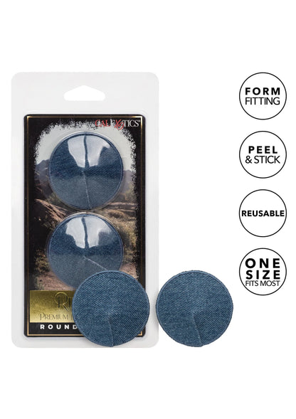 Ride 'em Premium Denim Collection Round Pasties by CalExotics
