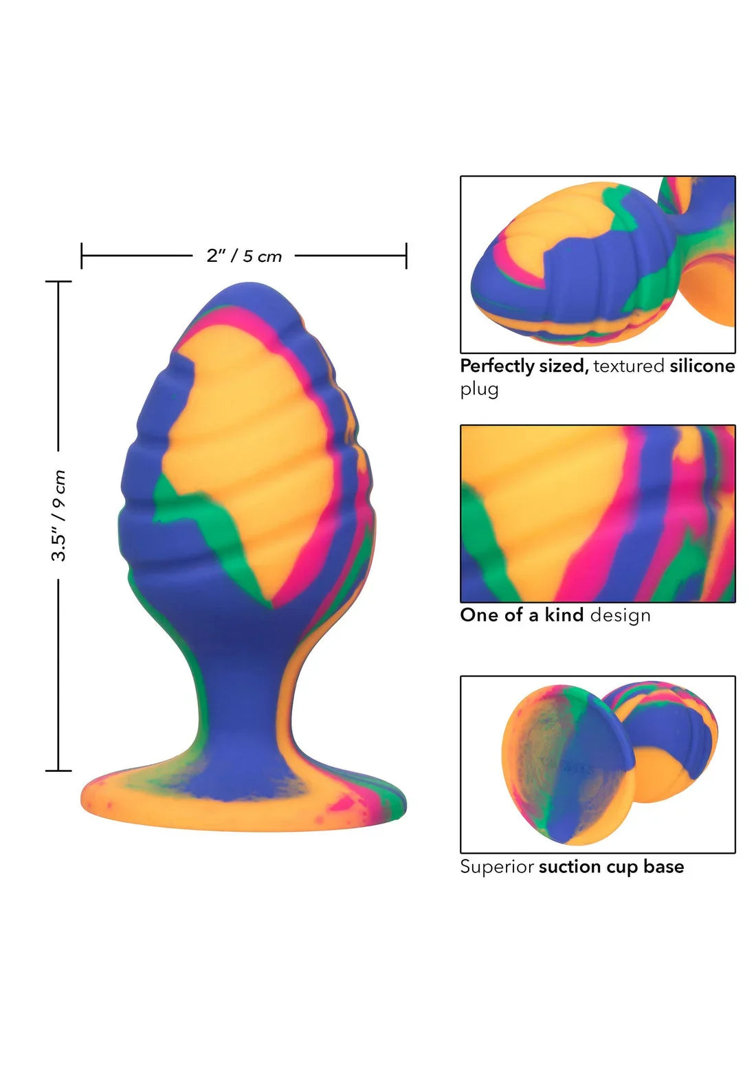 Cheeky Large Swirl Plug by CalExotics - Happytoys Sexshop: Toys for Feeling Happy & Easy 😊 - Discreet geleverd