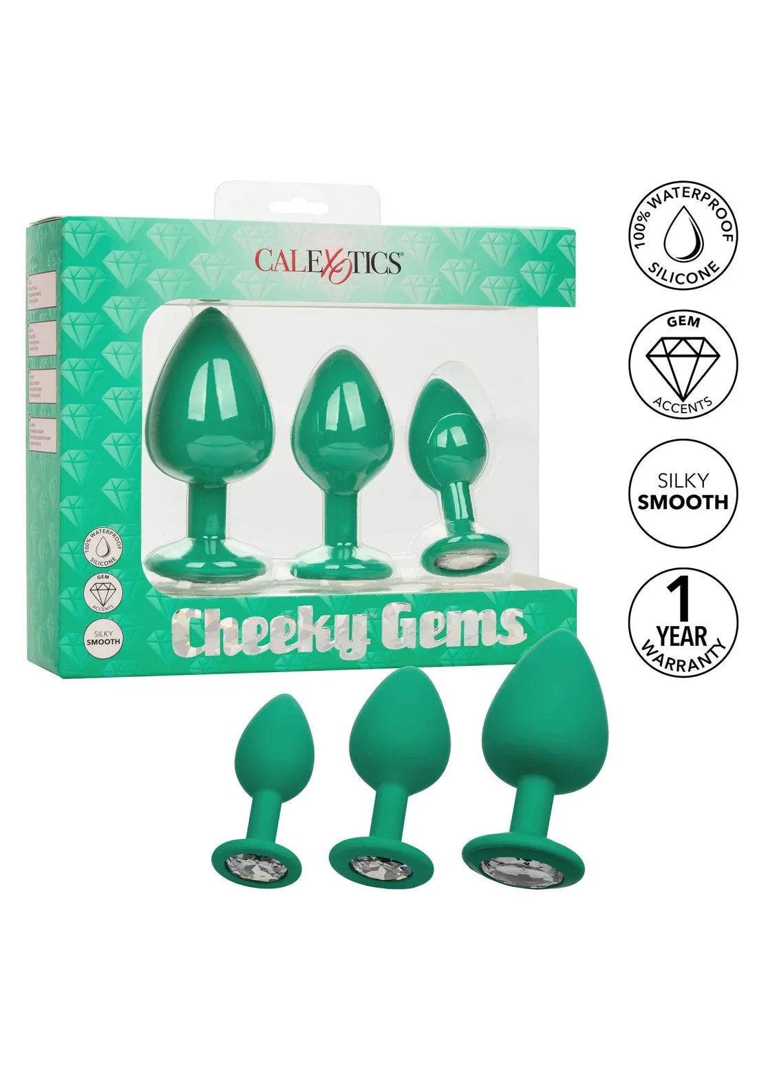Cheeky Gems 3 pcs by CalExotics - Happytoys Sexshop: Toys for Feeling Happy & Easy 😊 - Discreet geleverd