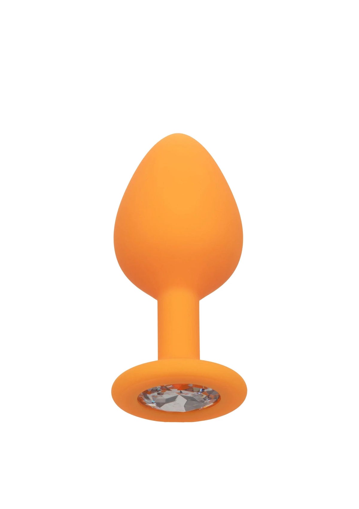 Oranje anale plug met brede voet en druppelvormige voorzijde