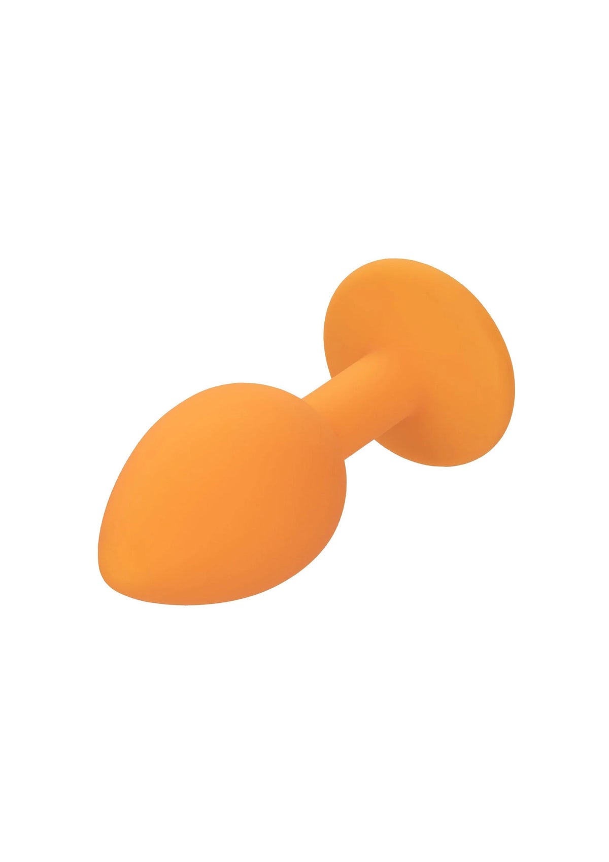Oranje anale plug set met twee druppelvormige uiteinden en schijfvoet